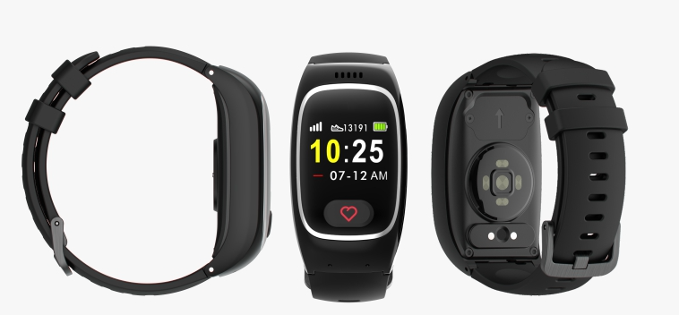 Three black fitness trackers with different designs, shown from different angles against a white background.