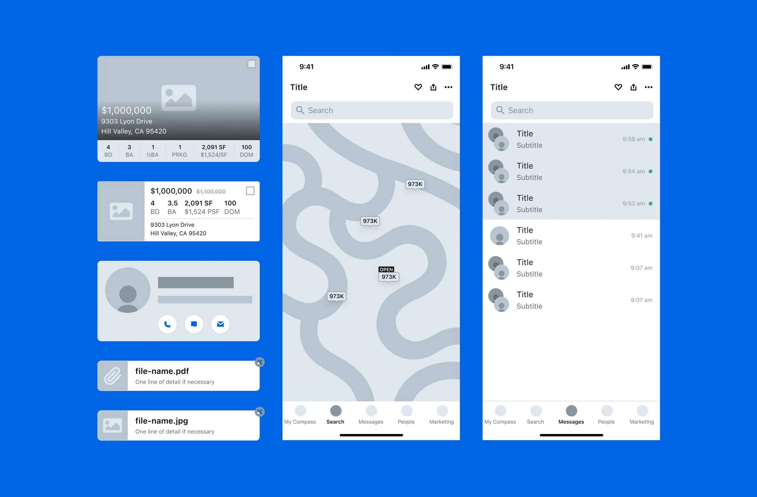 Compass Mobile Wireframing UI Kit