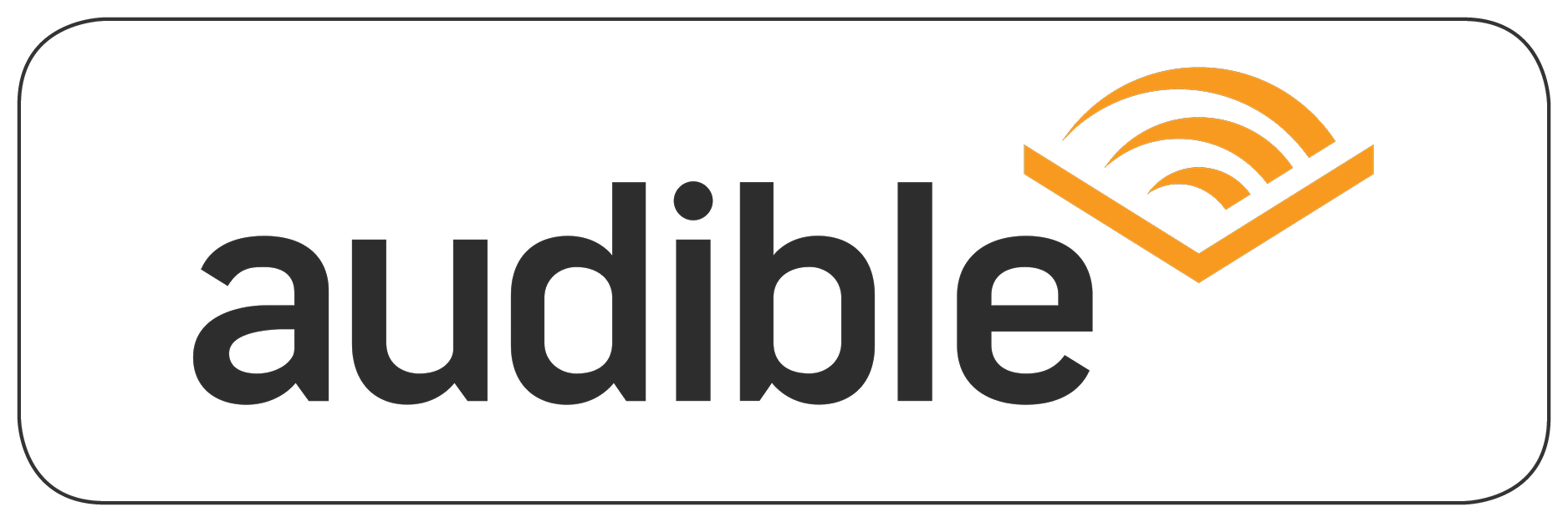 Audiobook app logo with the word 'audioble' and an orange Wi-Fi signal icon above the letter 'b'.