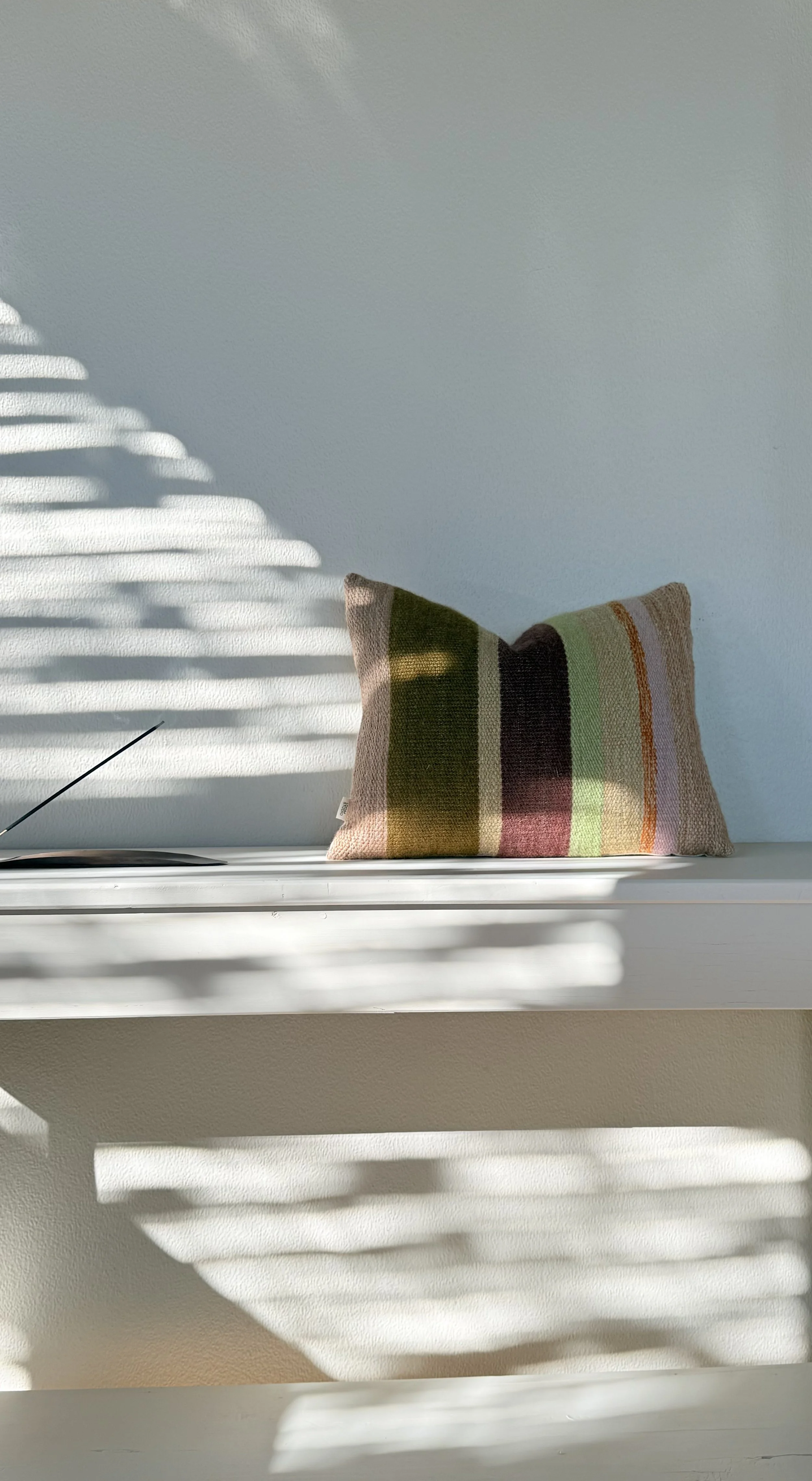 Handwoven bold stripe cushion