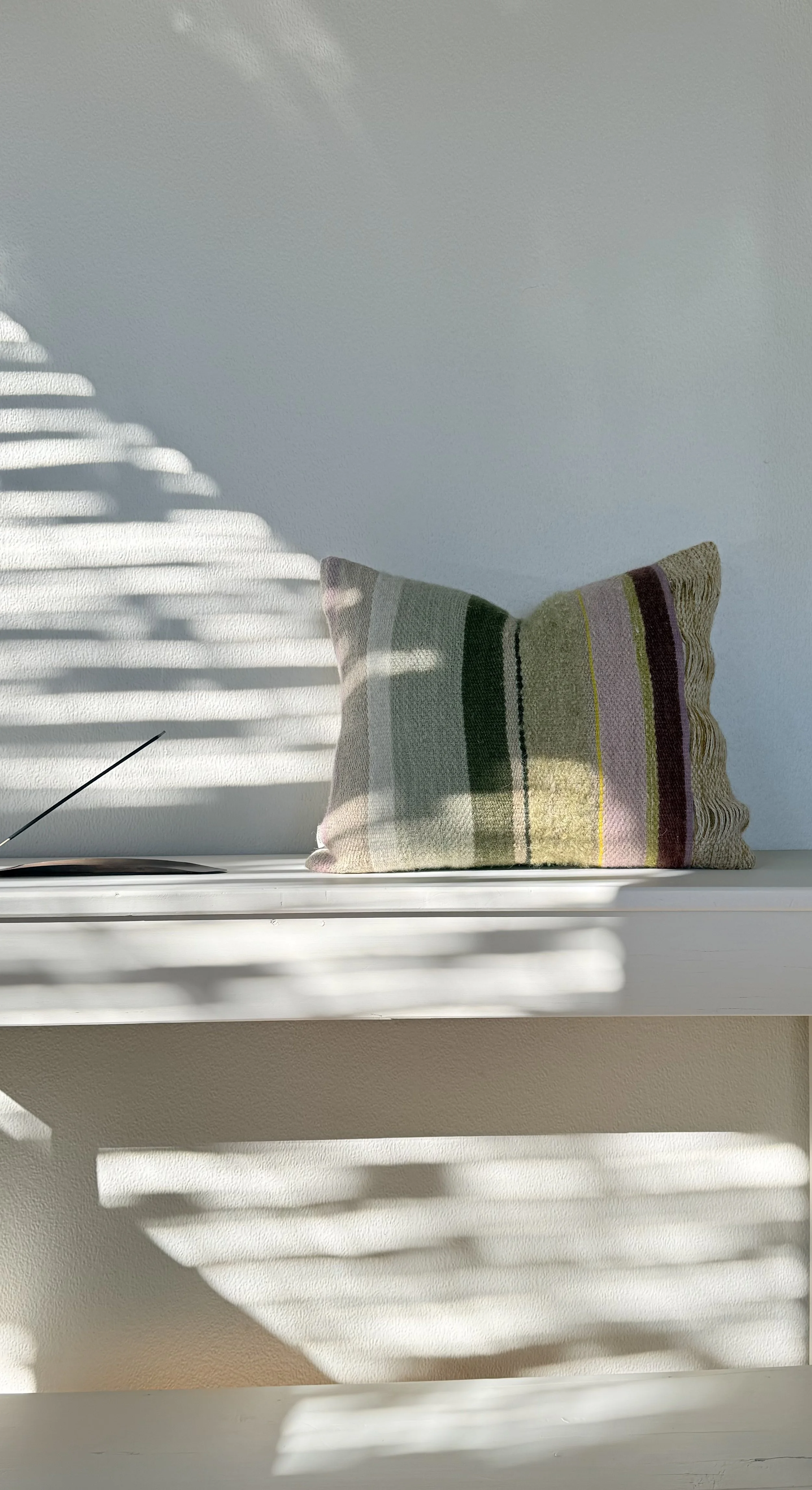 Handwoven multi stripe cushion III