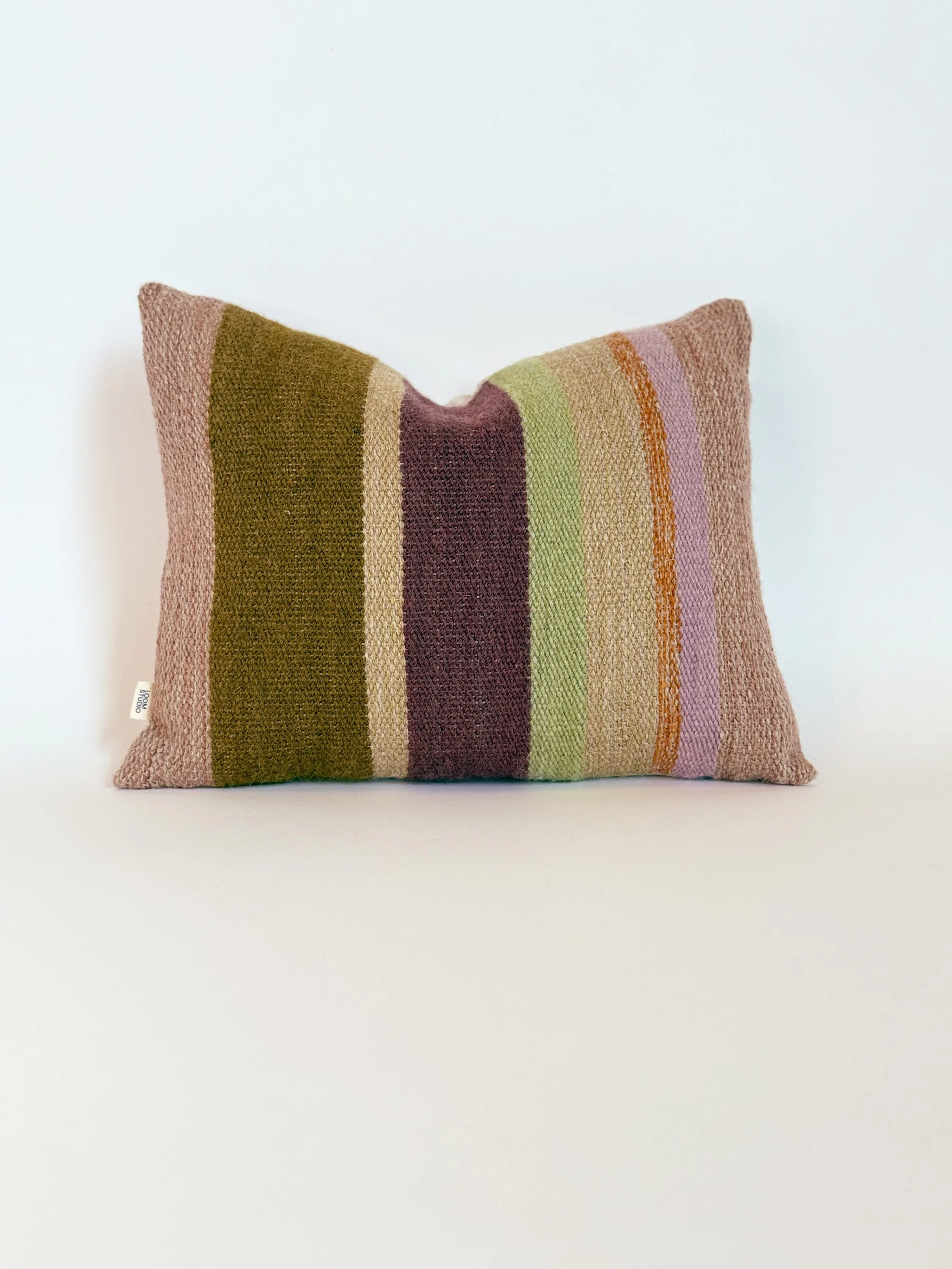 Handwoven bold stripe cushion 40x30cm