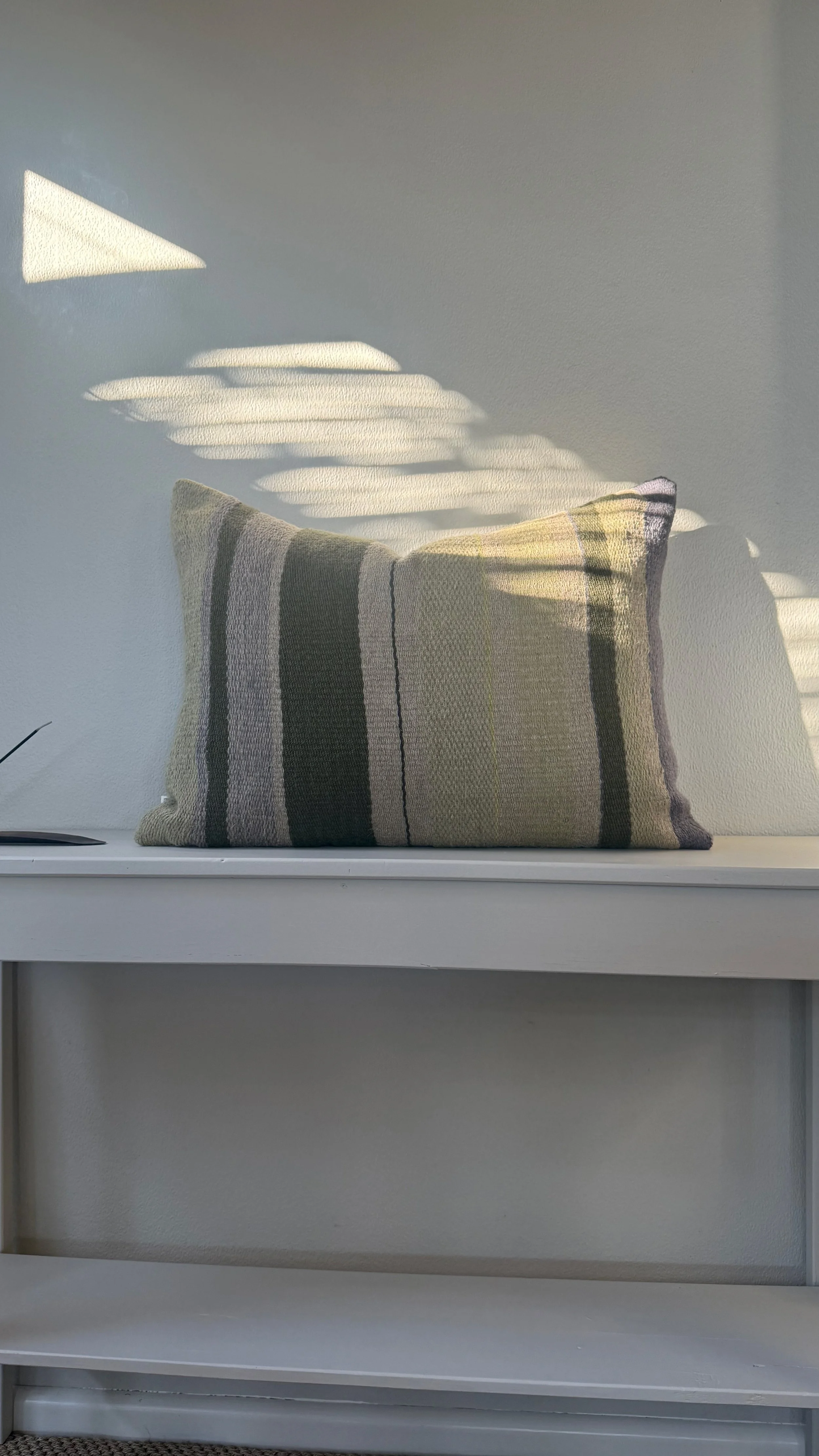 Handwoven multi stripe cushion V