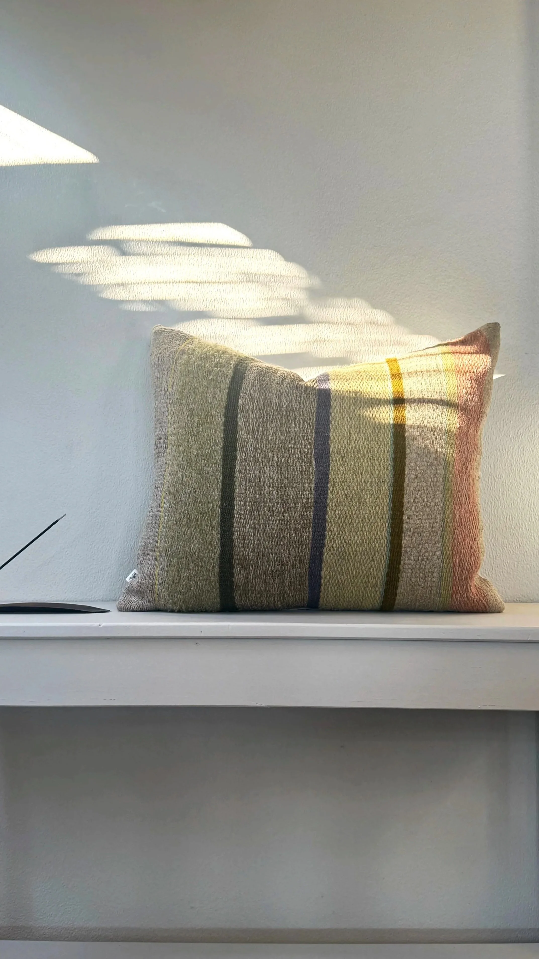 Handwoven multi stripe cushion IV