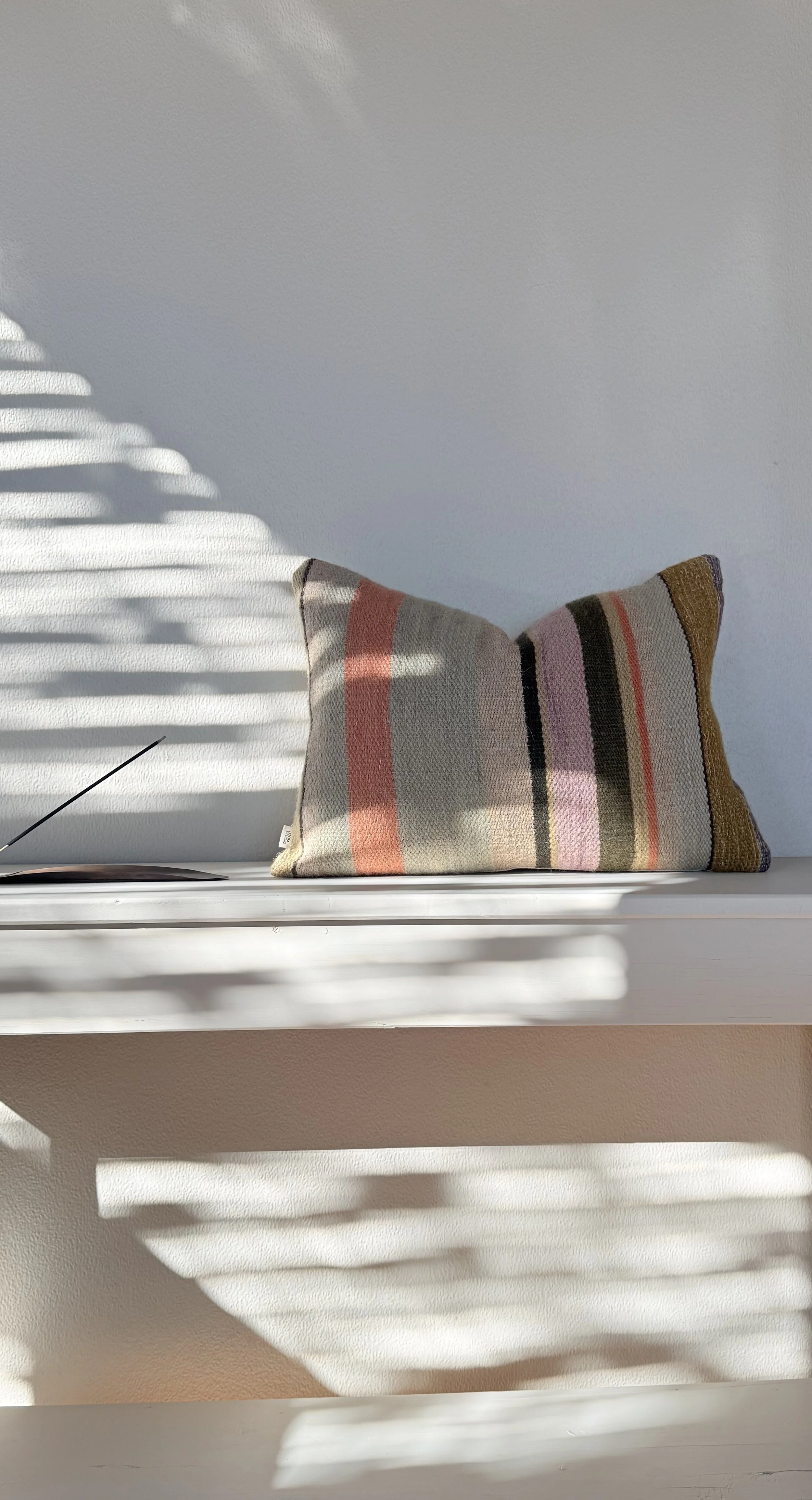 Handwoven multi stripe cushion I