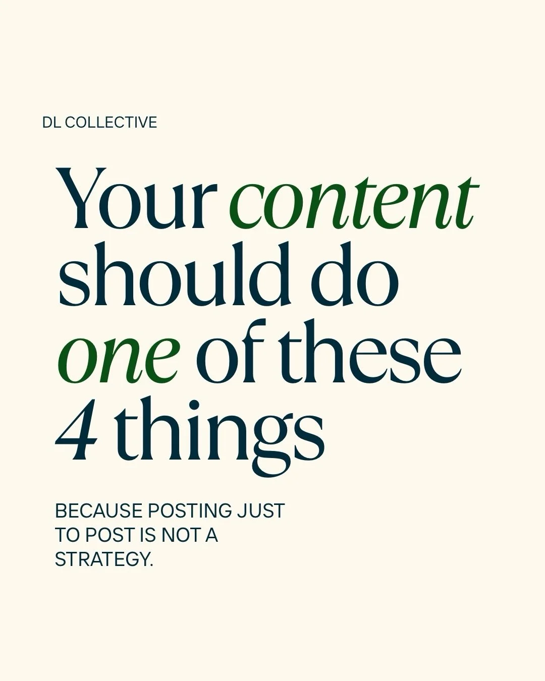 Every post should have a purpose.

Before creating content, ask what the post is meant to do for your audience or your brand.

Is it educating, building trust, showing proof, or guiding someone to take action?

If the only reason is &ldquo;I just nee