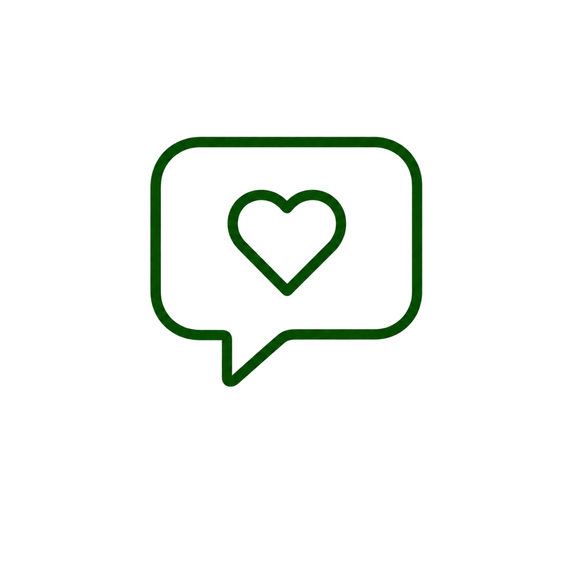 Neon green outline of a smartphone with a heart icon on the screen.