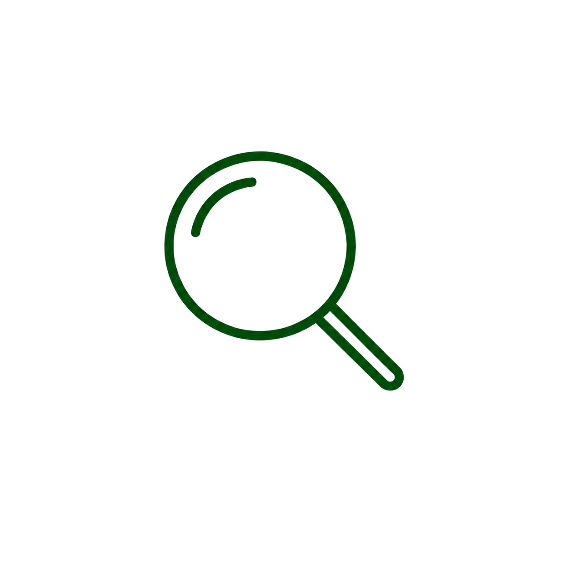 Close-up of a green magnifying glass on a black background.