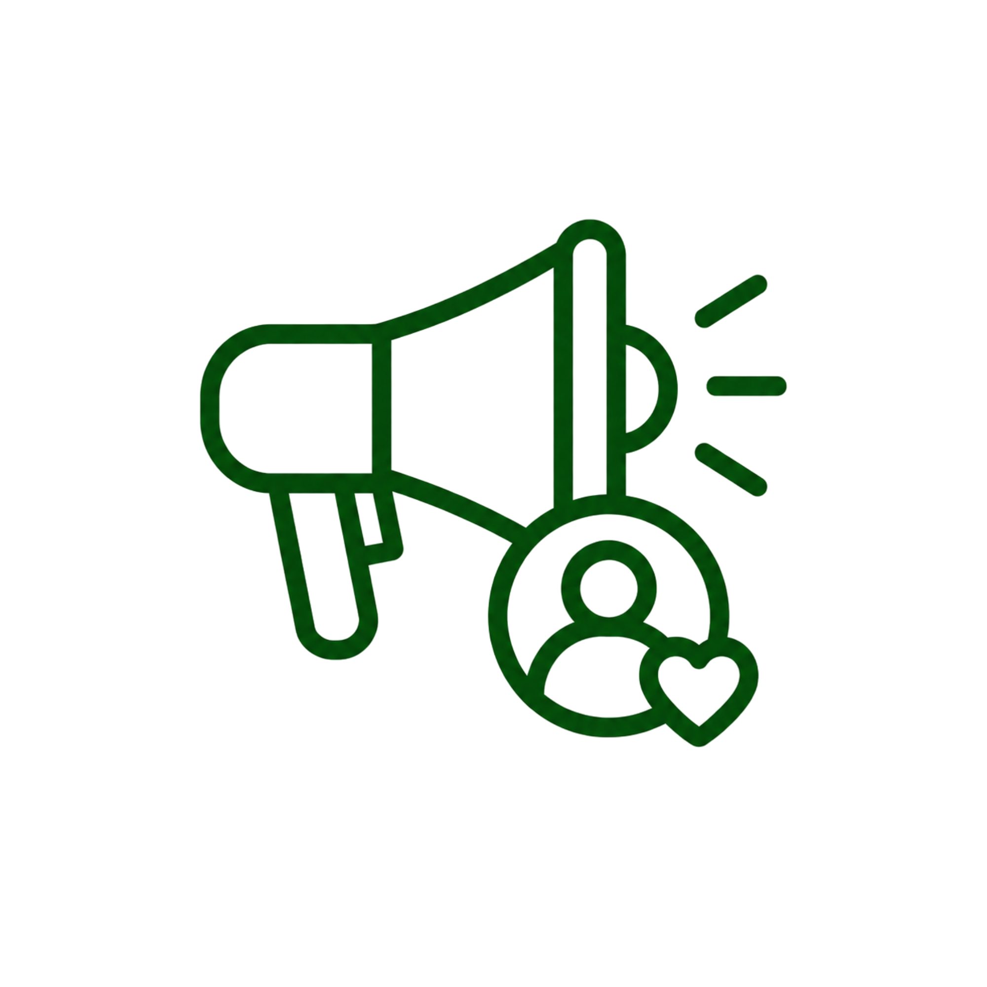 Green outline of a wheelchair with a person sitting and an open door in the background.