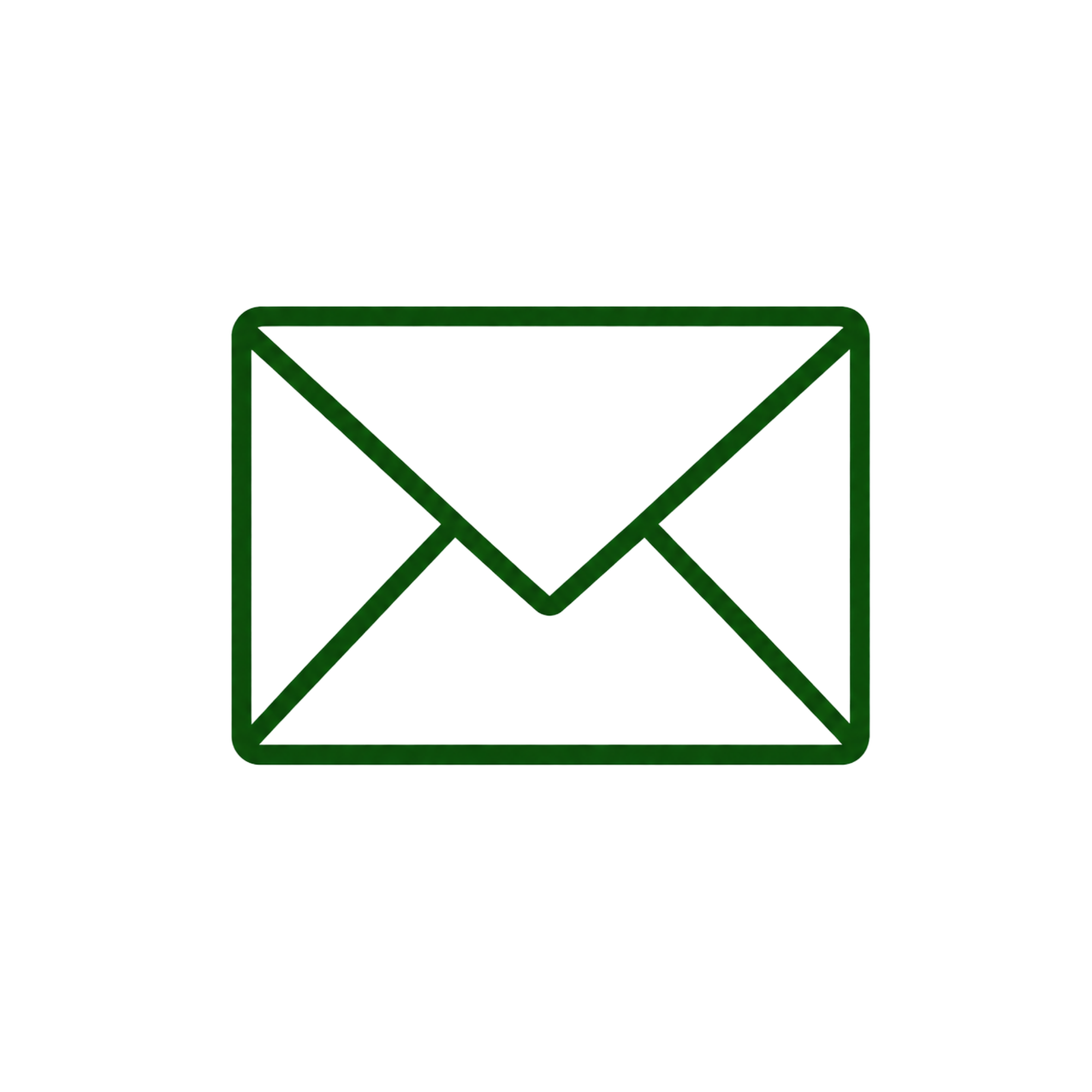 An outline of an envelope with a check mark inside, presented in a digital line art style with green accents.