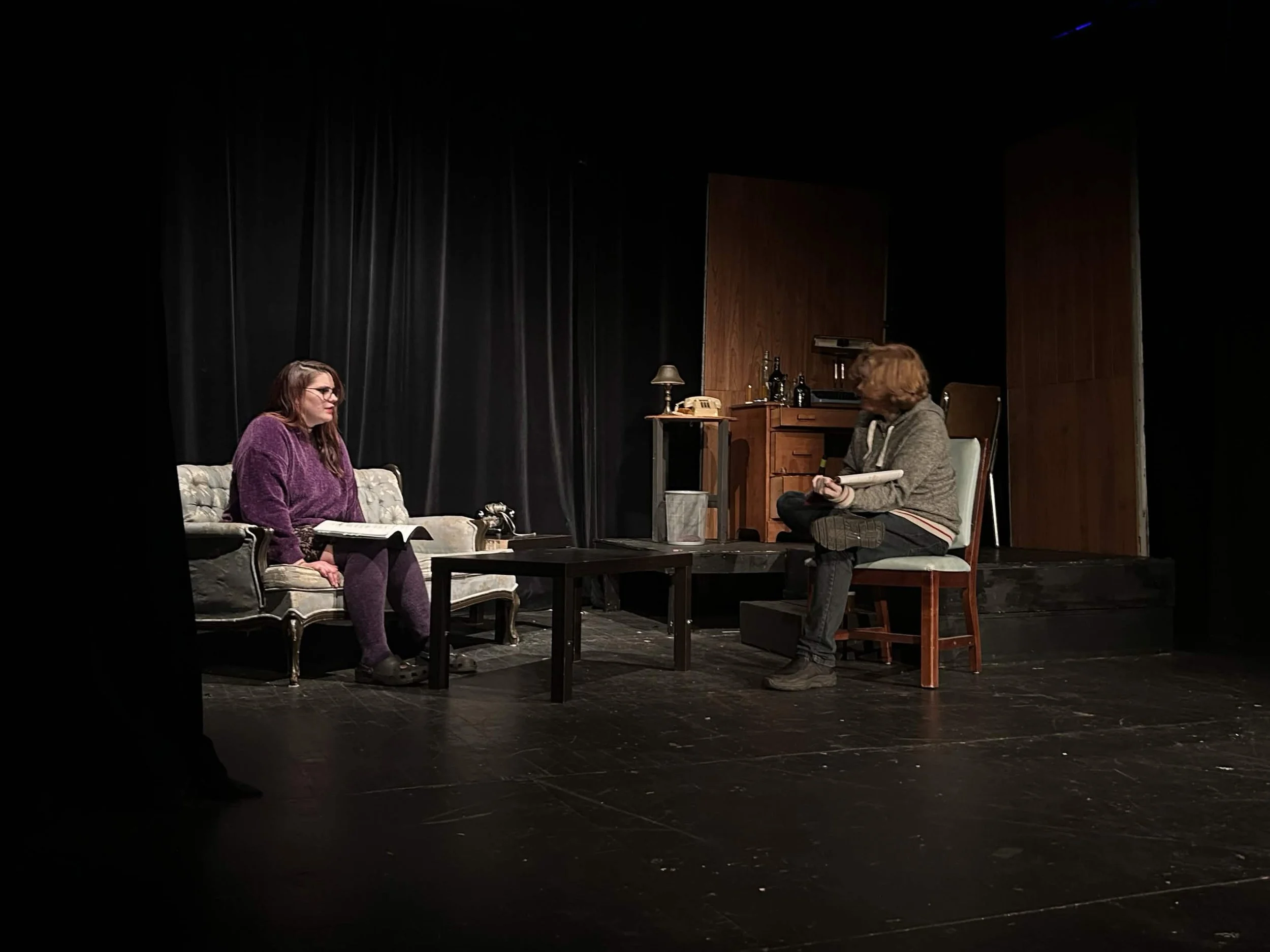 Grace King and Nathan Darlow as Ahti Saadytonta and Clara Moreau