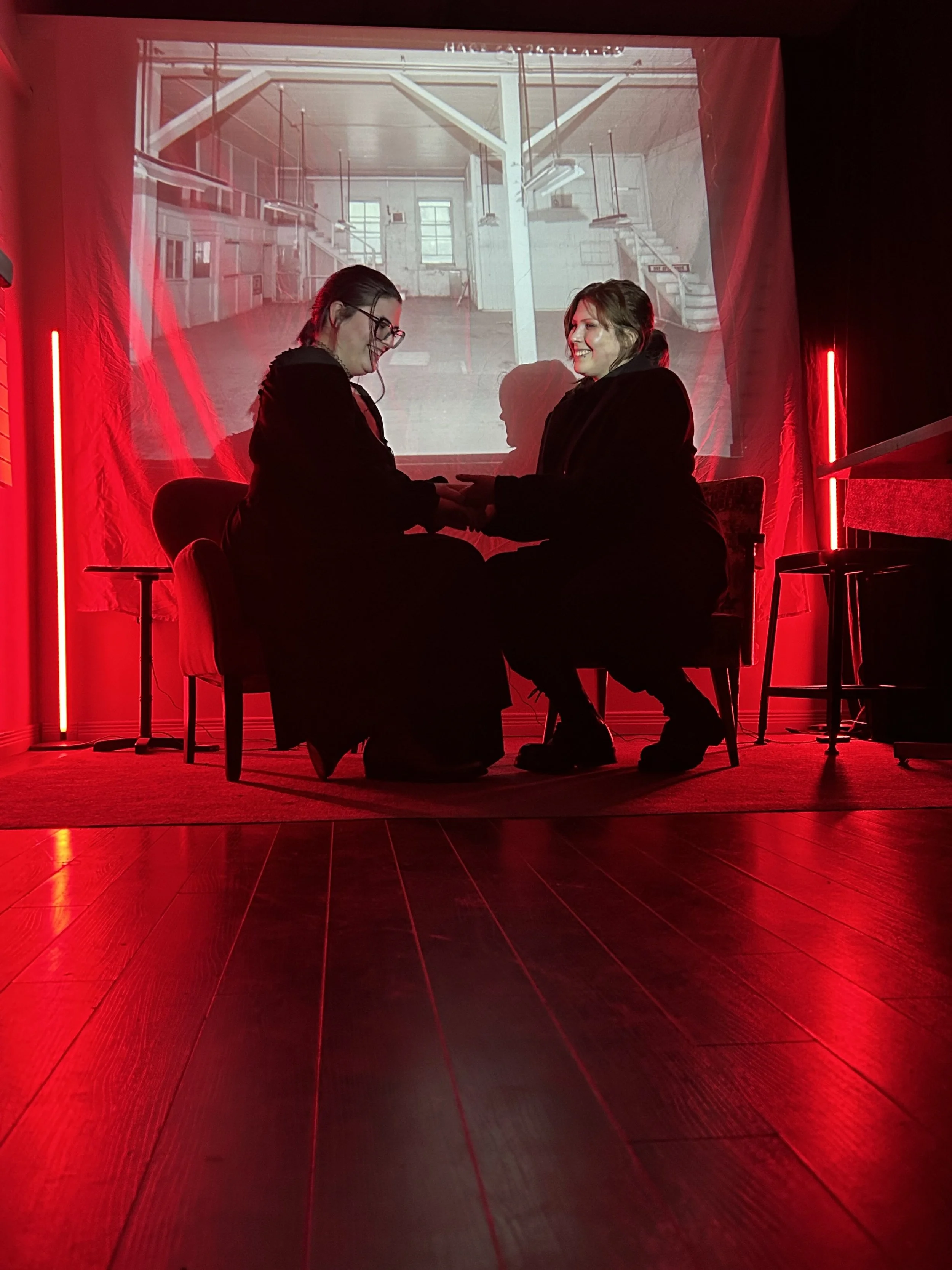 Grace King and Ariel John-George as Constance Hawberk and Louise Castaigne