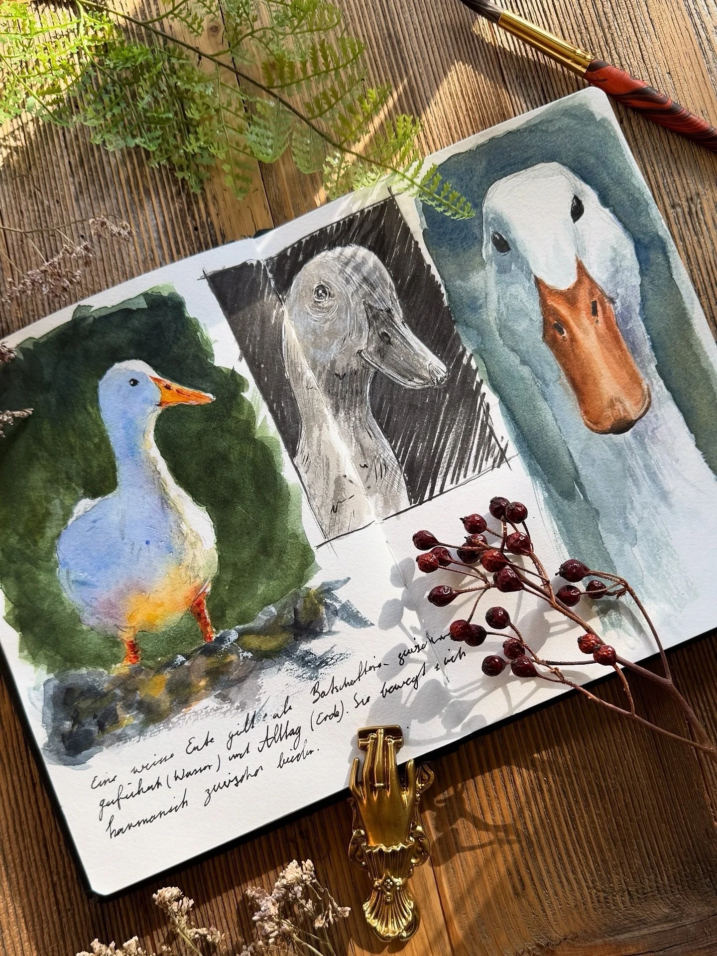 Today I opened my sketchbook without a plan.
The first brushstroke always feels like opening a small door to something new.

I think that&rsquo;s what I love most about watercolor it always surprises me.

Middle sketch graphite and ink

#artistlife #