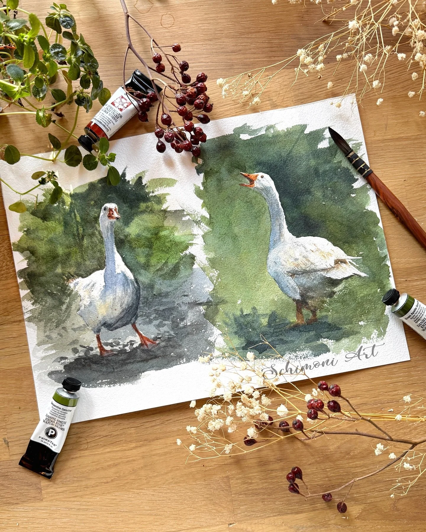 &bdquo;Good goose&ldquo; 🪿 

Sketch 31x23cm

#watercolorsketch #watercolorpainting #watercolorillustration #goose #schimoniartbrushes #aquarelle