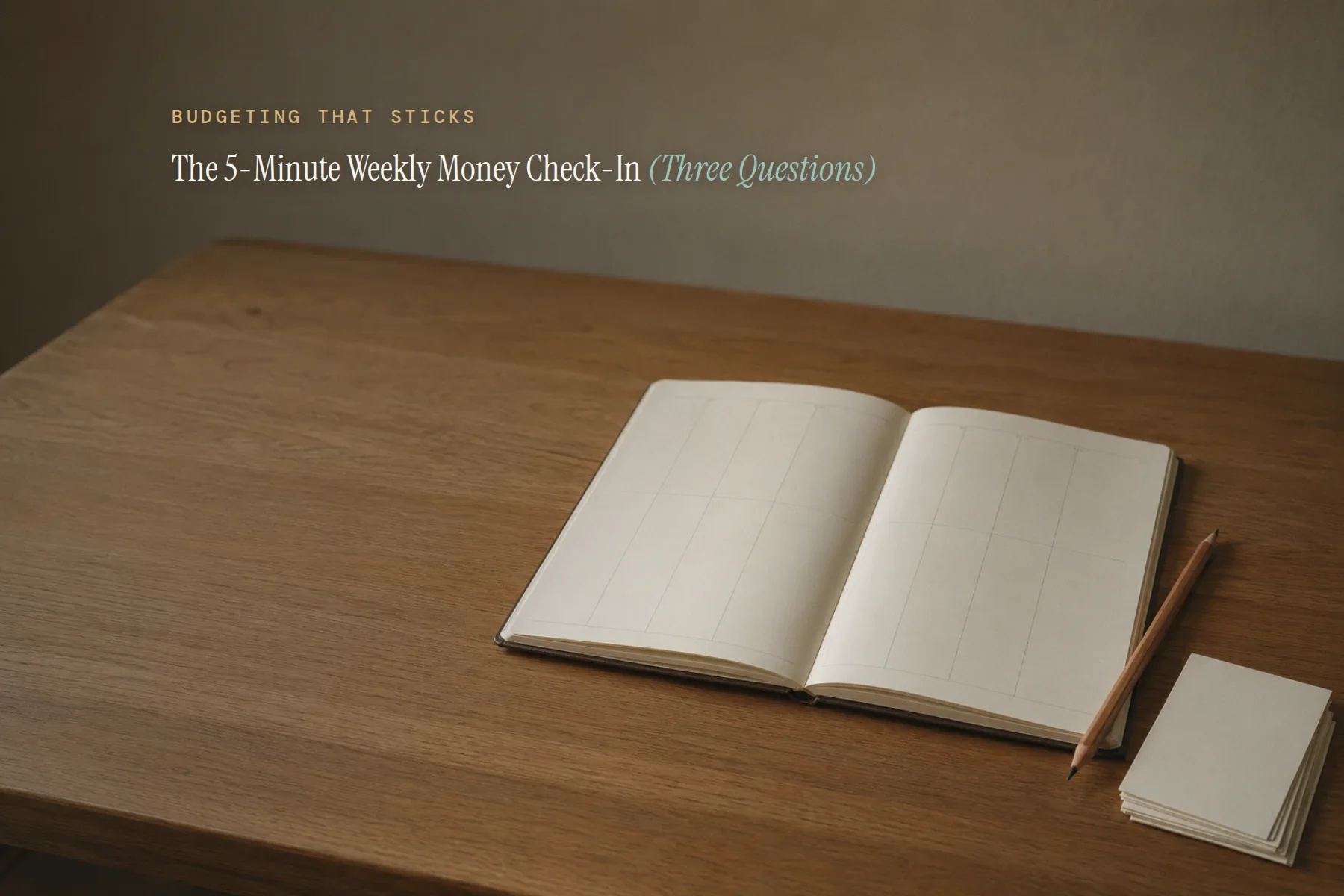 The 5-Minute Weekly Money Check-In (Three Questions)