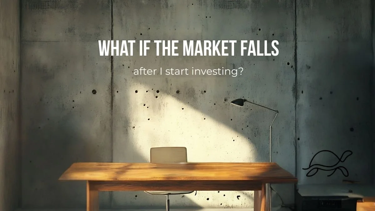 Guide explaining what happens if the market falls after you start investing, including volatility, behaviour, and how long-term investing works for nervous investors.