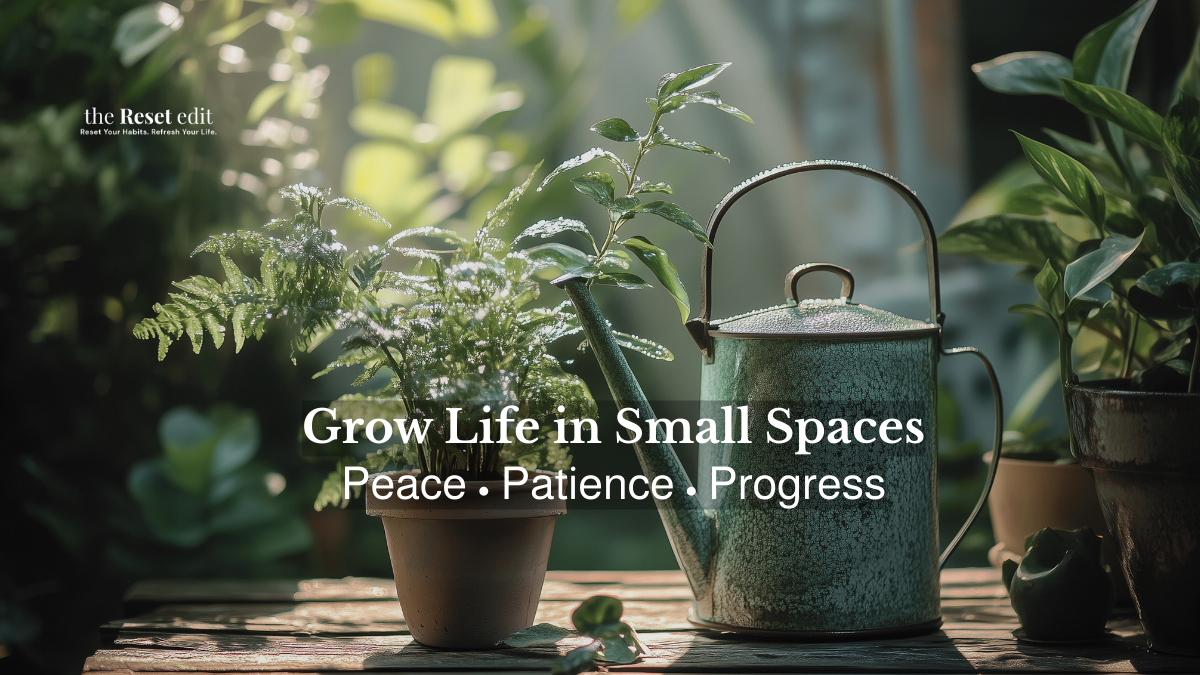 Growing peace patience and life in small spaces — Urban Garden Reset by The Reset Edit