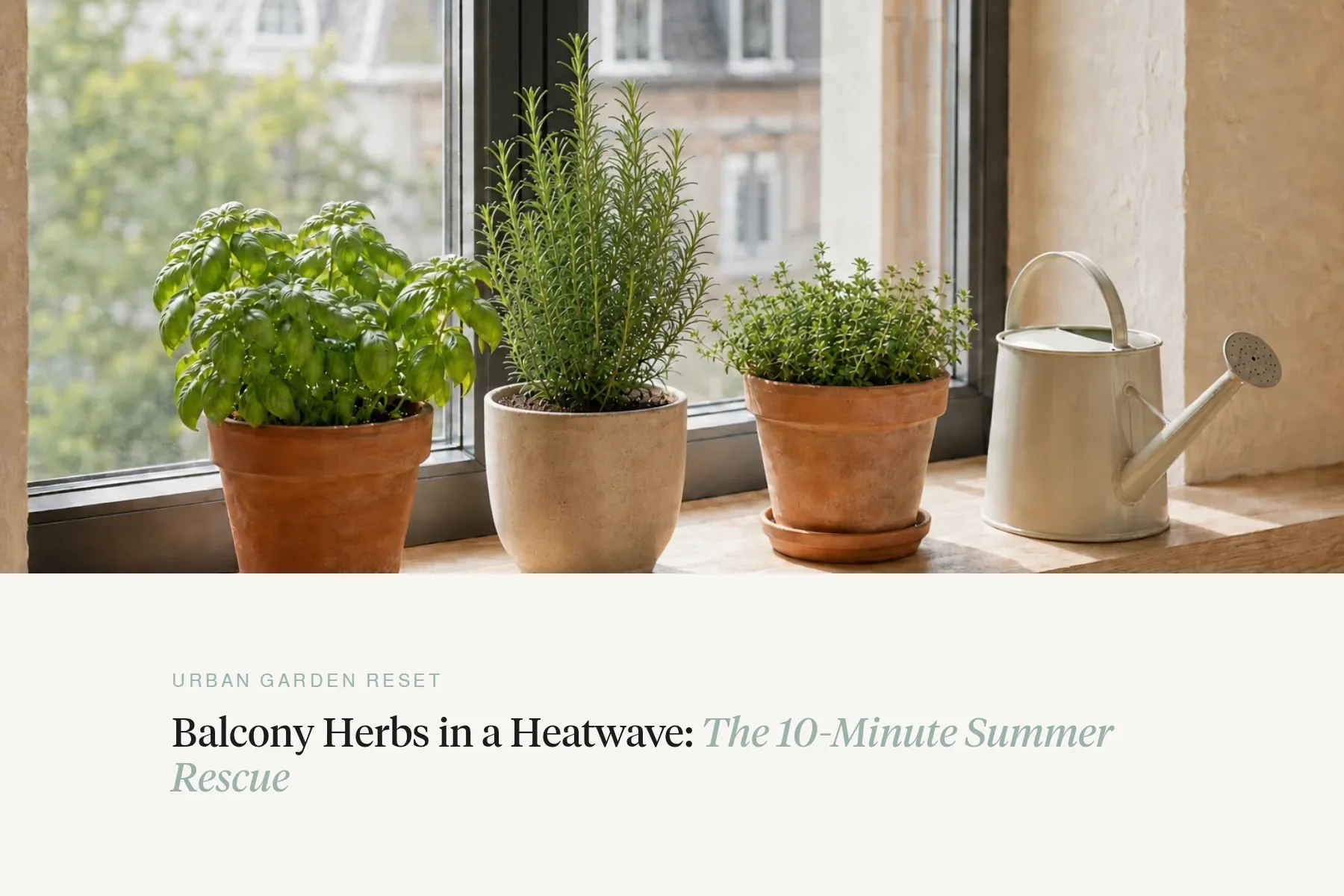 Balcony Herbs in a Heatwave: The 10-Minute Summer Rescue