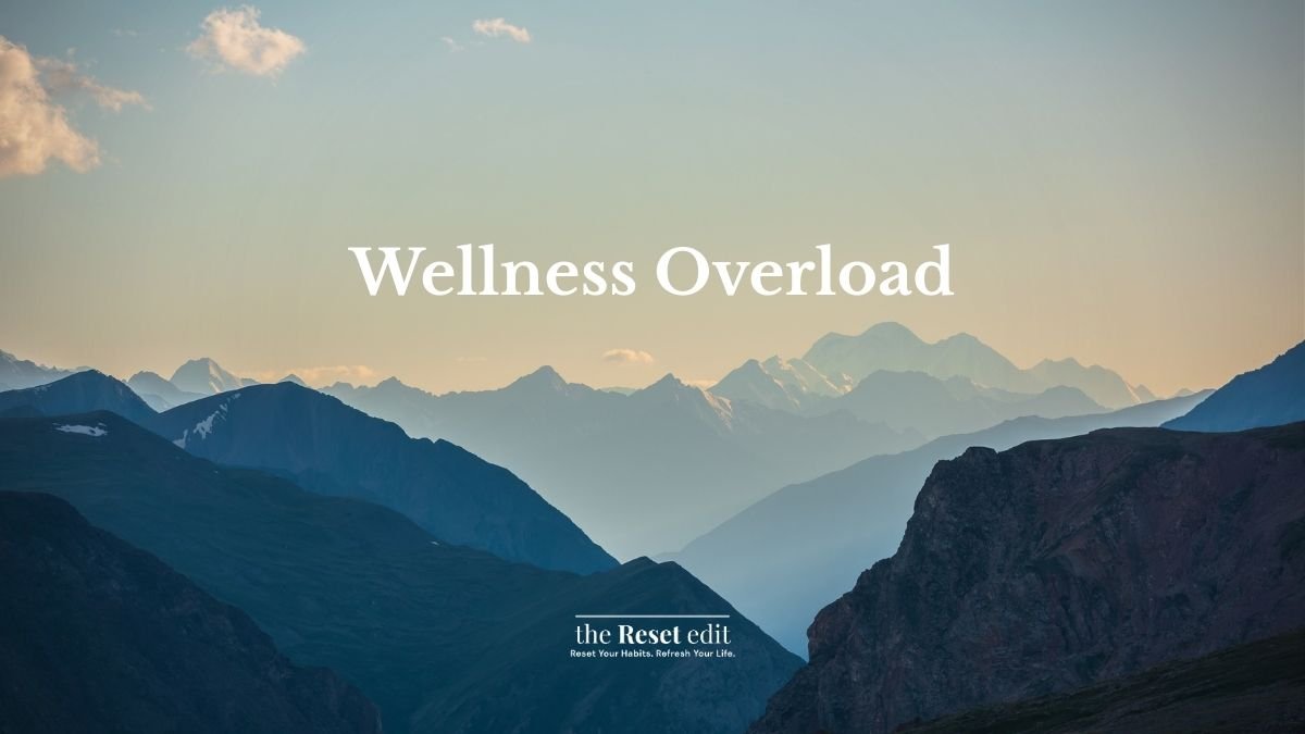 Wellness overload blog image illustrating the challenge of filtering health misinformation, influencer advice, and AI-generated wellness content