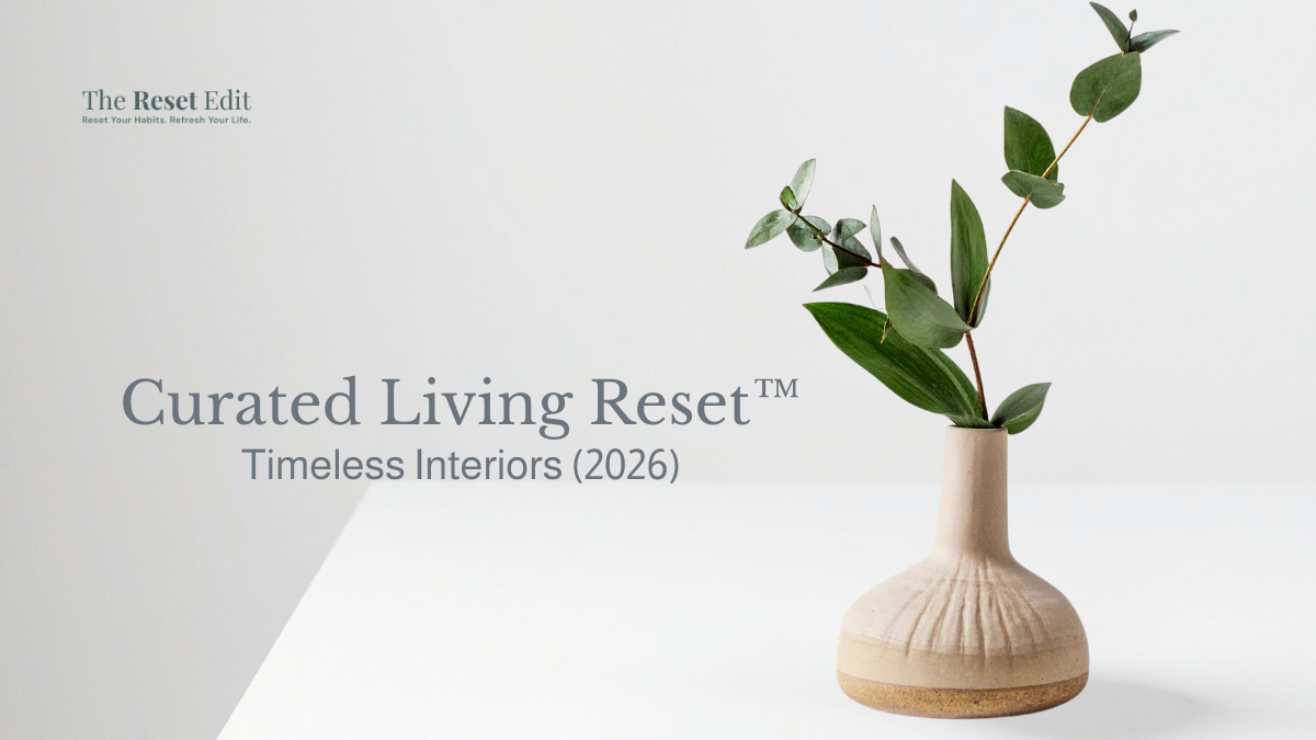 Curated living reset guide to timeless interiors and sustainable design trends for 2026 — The Reset Edit