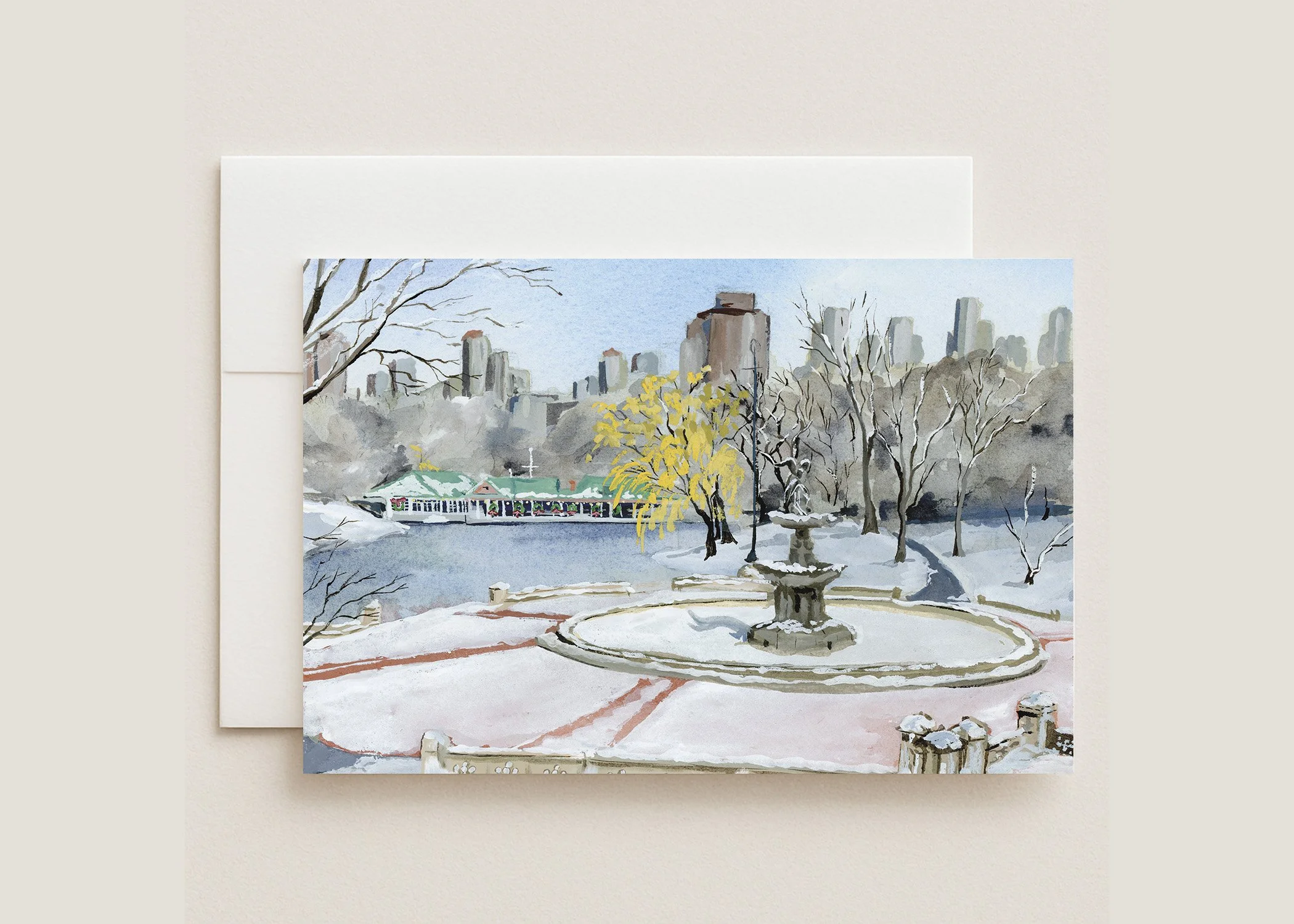 Central Park Boathouse Christmas Card