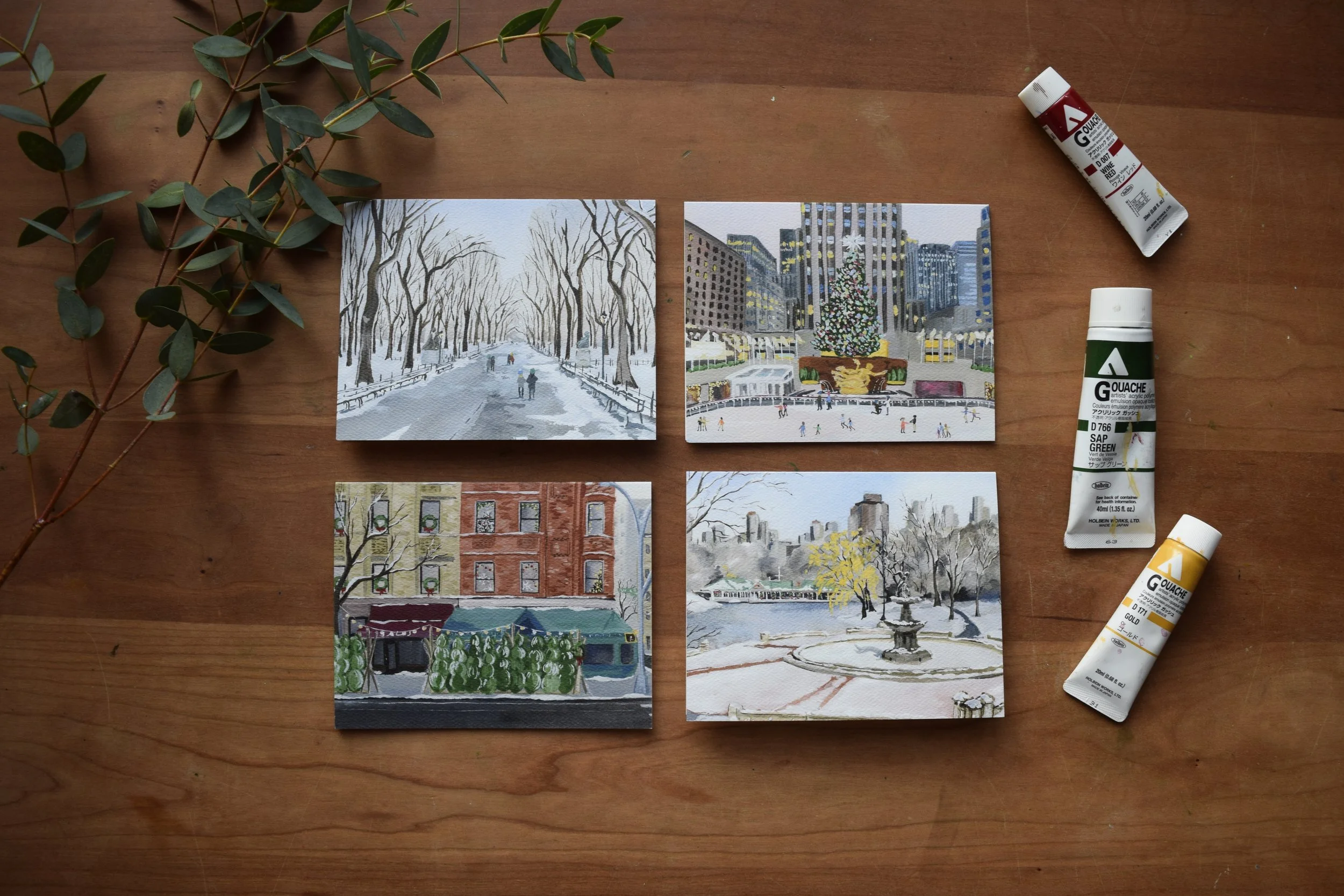 New York Christmas Cards (4 unique cards + envelopes)