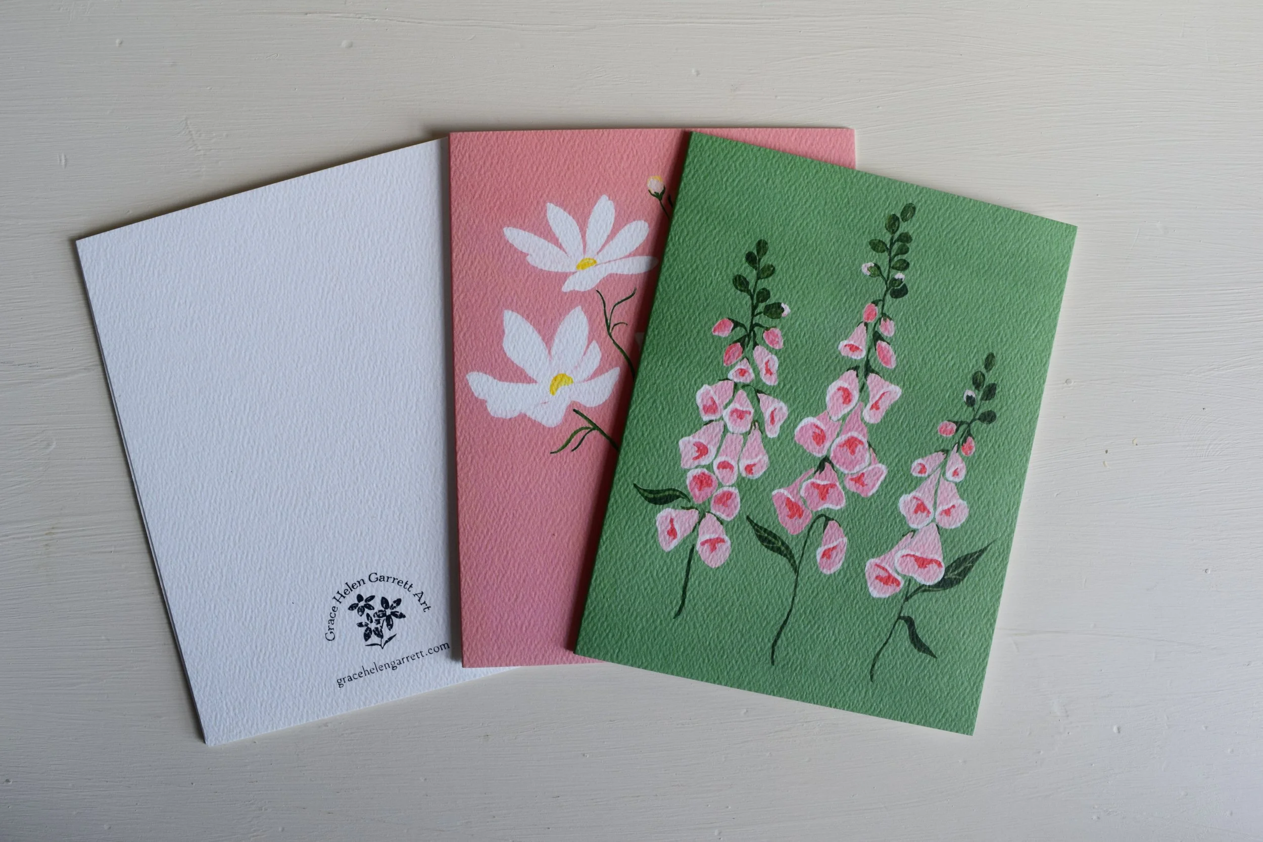 Floral Greeting Cards (3 unique cards + envelopes)