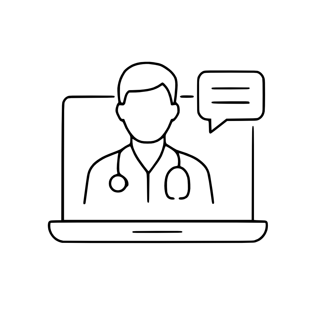 Doctor and patient illustration representing follow-up care after a recent consultation