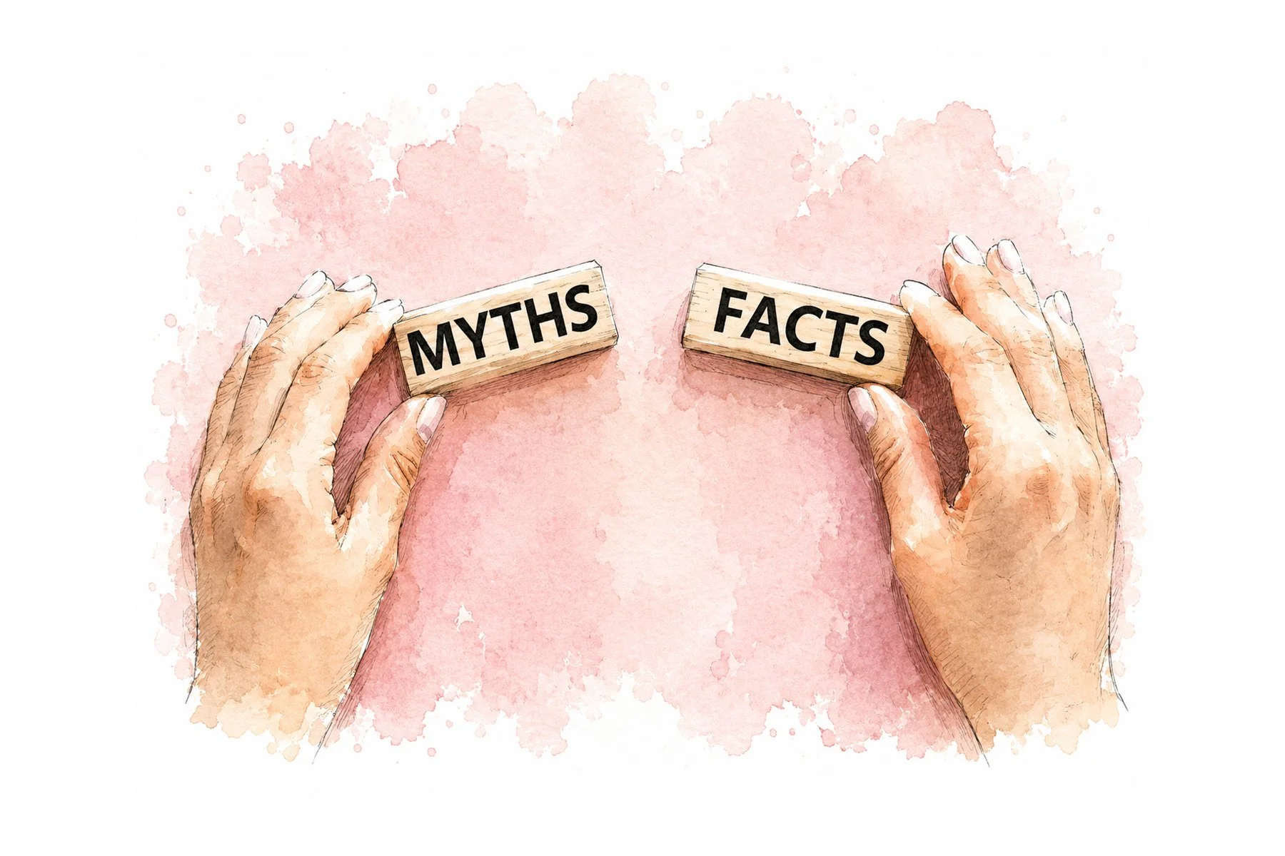 Illustration representing myths and facts about anti-wrinkle injections