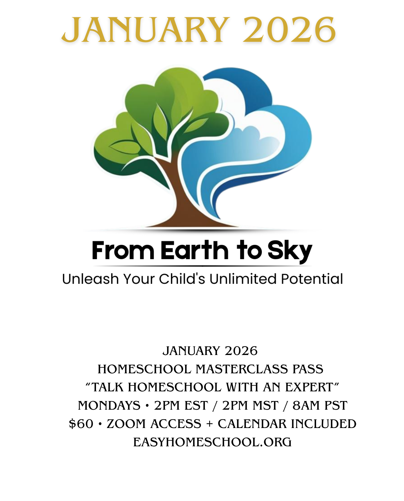 January 2026 Homeschool Masterclass Pass — Talk Homeschool With an Expert
