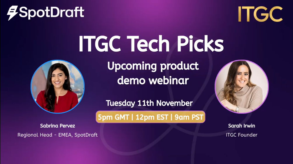 Preview: ITGC Tech Picks: Spotdraft Product Demo Webinar