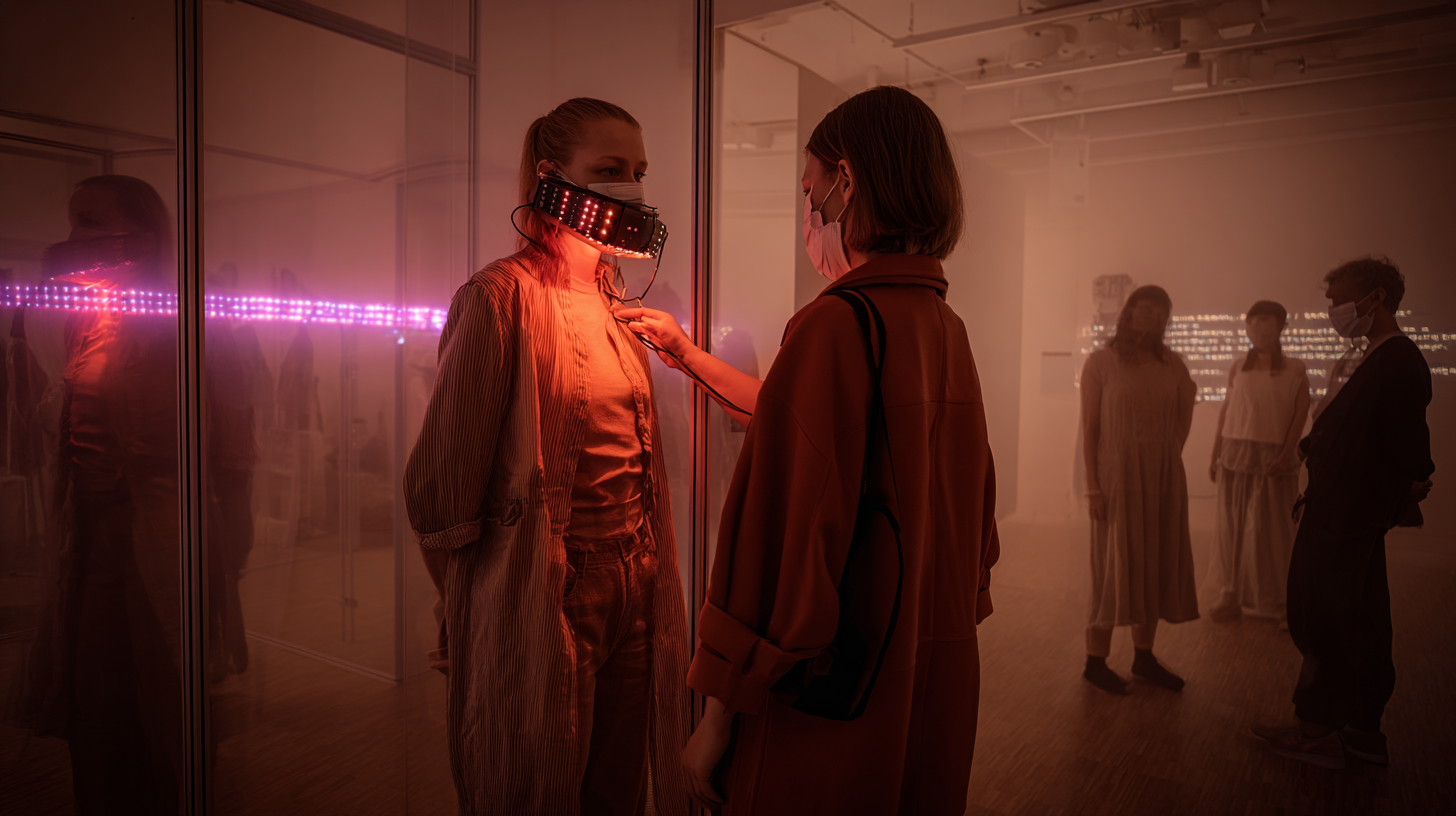 The Algorithm Will See You Now (2025). Installation view. Visitors waiting for the system to generate their diagnosis.