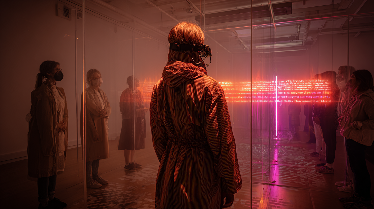 The Algorithm Will See You Now (2025). Installation view. Participant wearing custom biometric wearables.