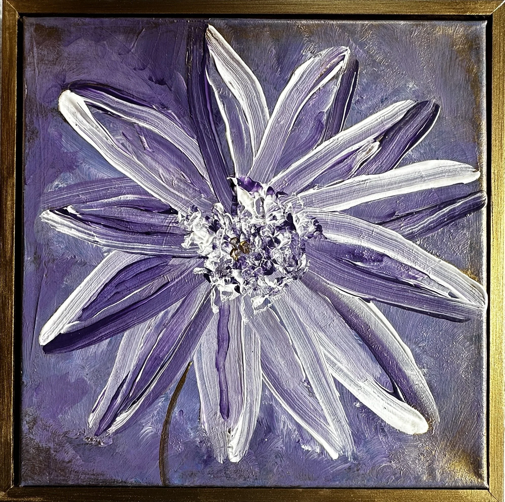 Optimistic Daisy Acrylic Painting - Framed 30x30cm
