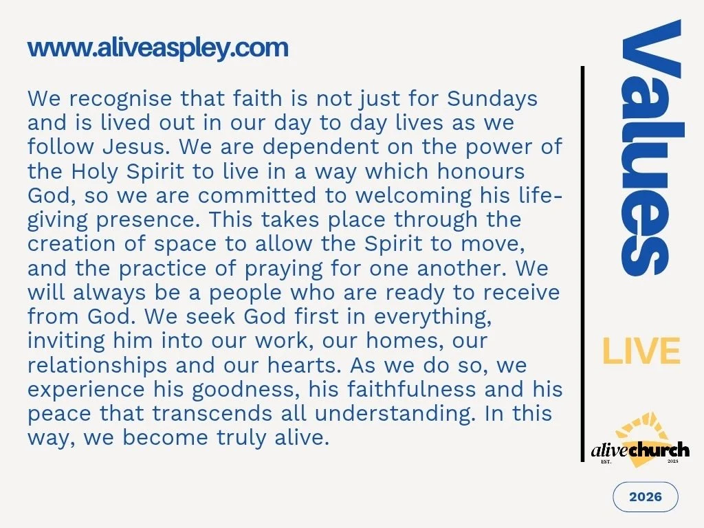 Tomorrow at 4pm we explore the last of our four value words. Do join us if you can!