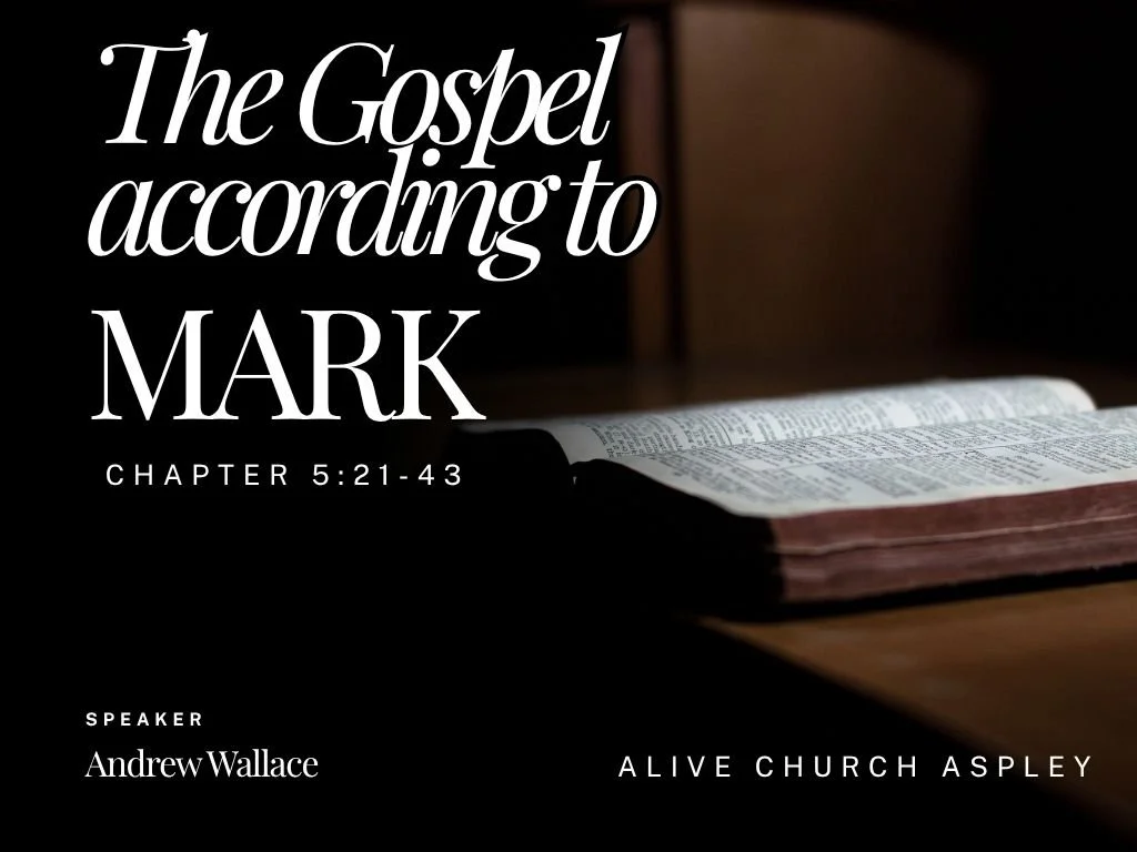 At 4pm today our series in the Gospel of Mark continues. We look forward to a great time of worship, fellowship and learning together.