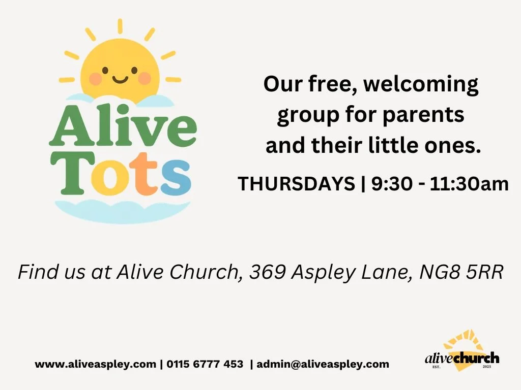Please note there is no Alive Tots tomorrow! We will be back next Thursday 😊