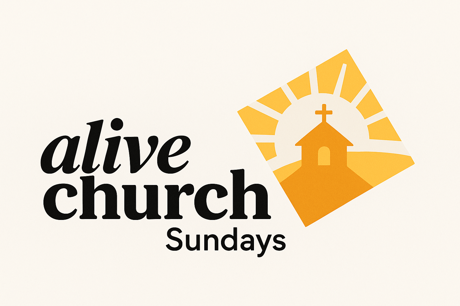 Logo for Alive Church promoting Sundays.
