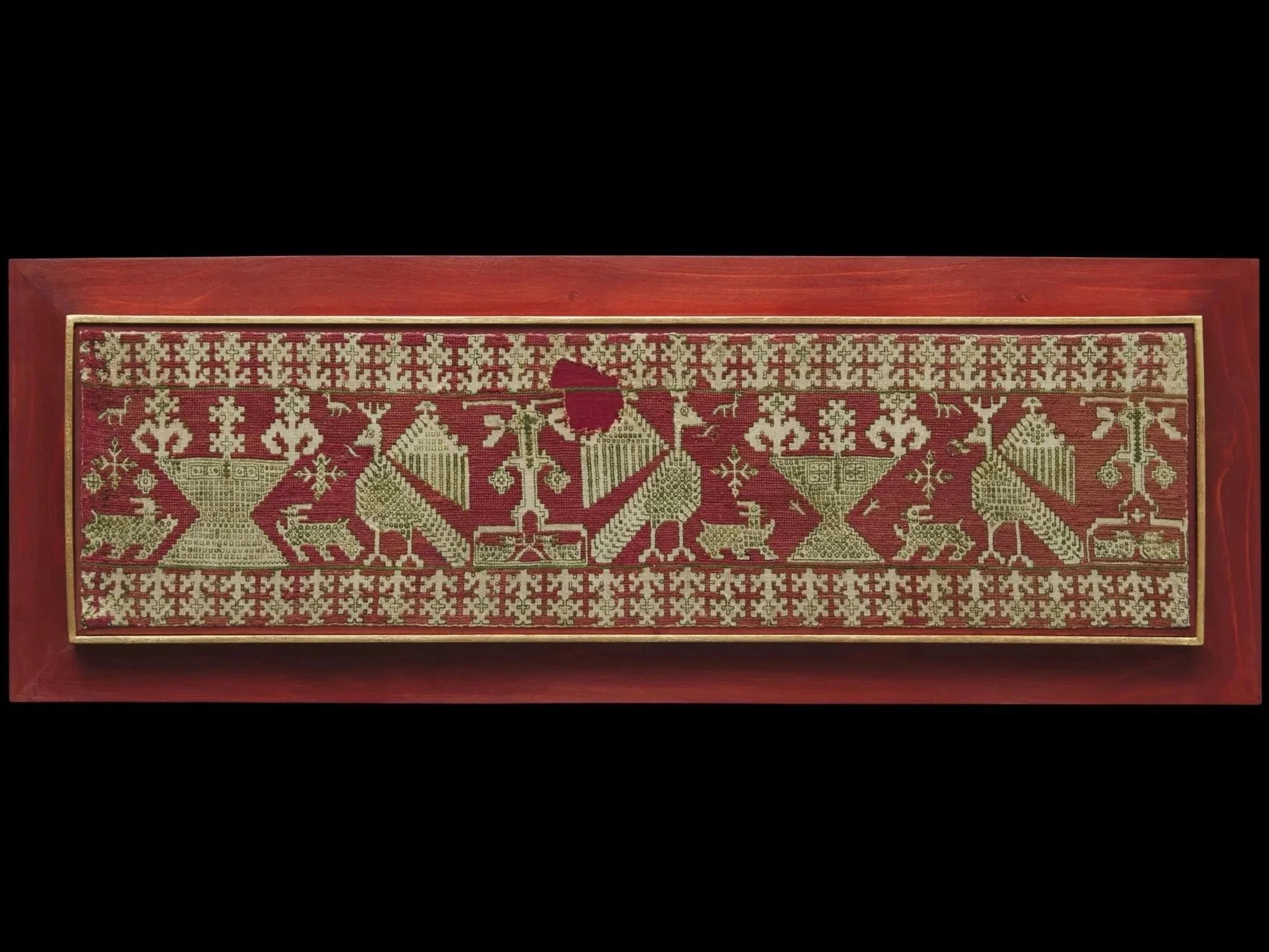 Azemmour embroidery peacocks