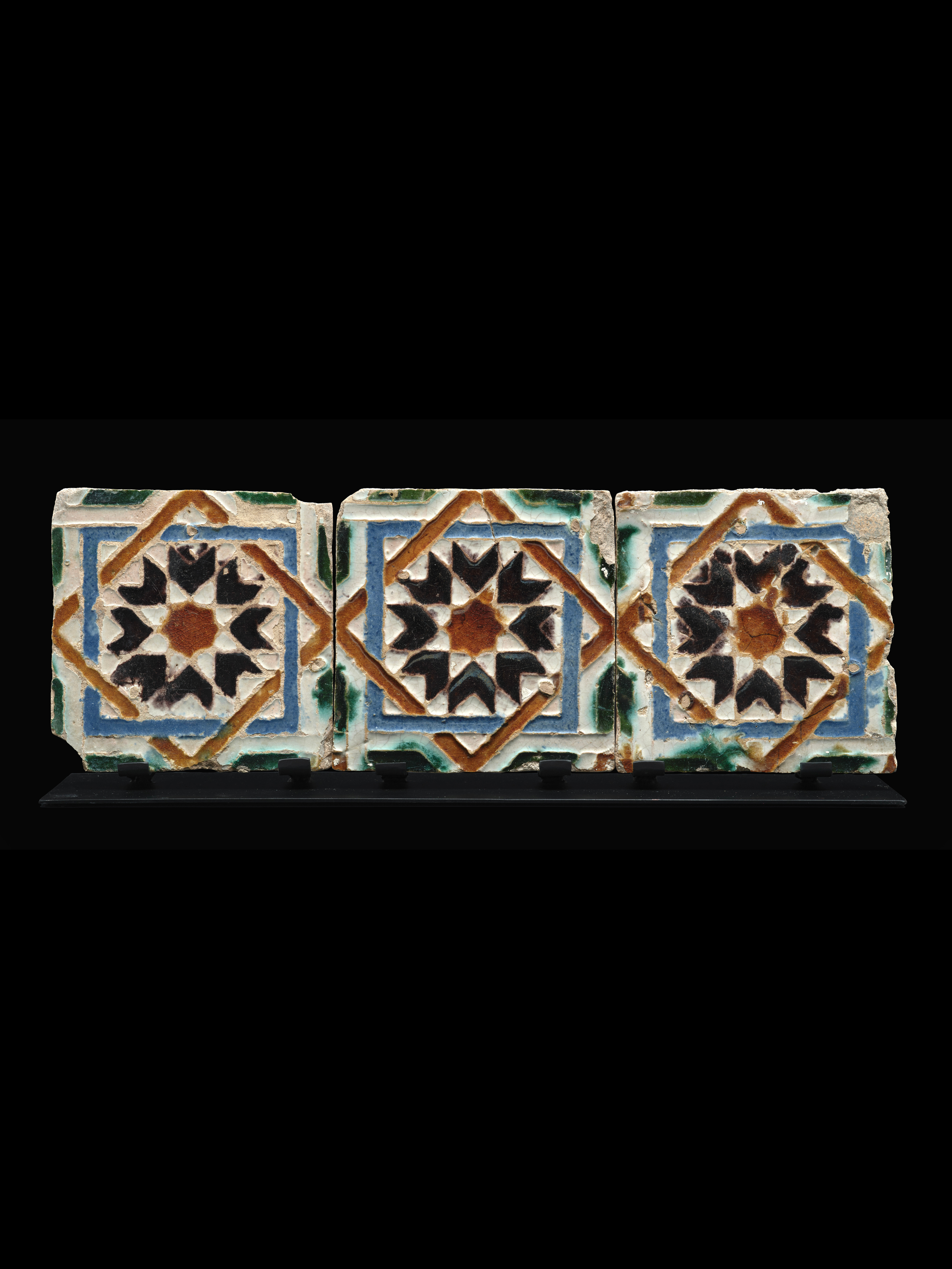 Panel of Three Mudejar Arista Tiles