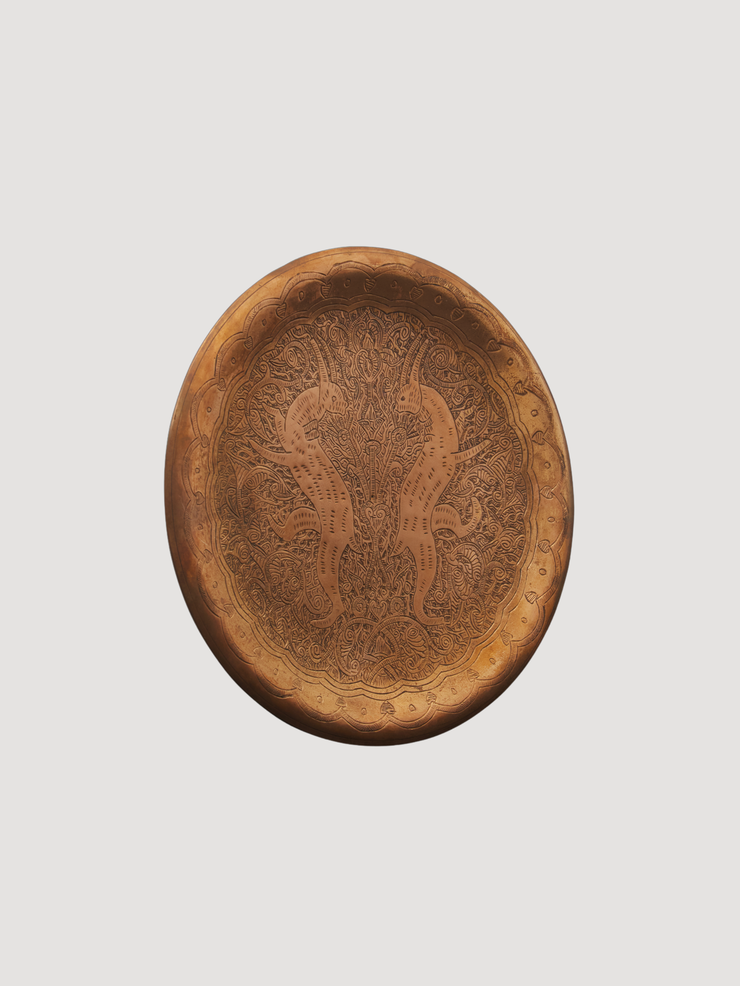 19th century Mamluk Revival Copper Charger