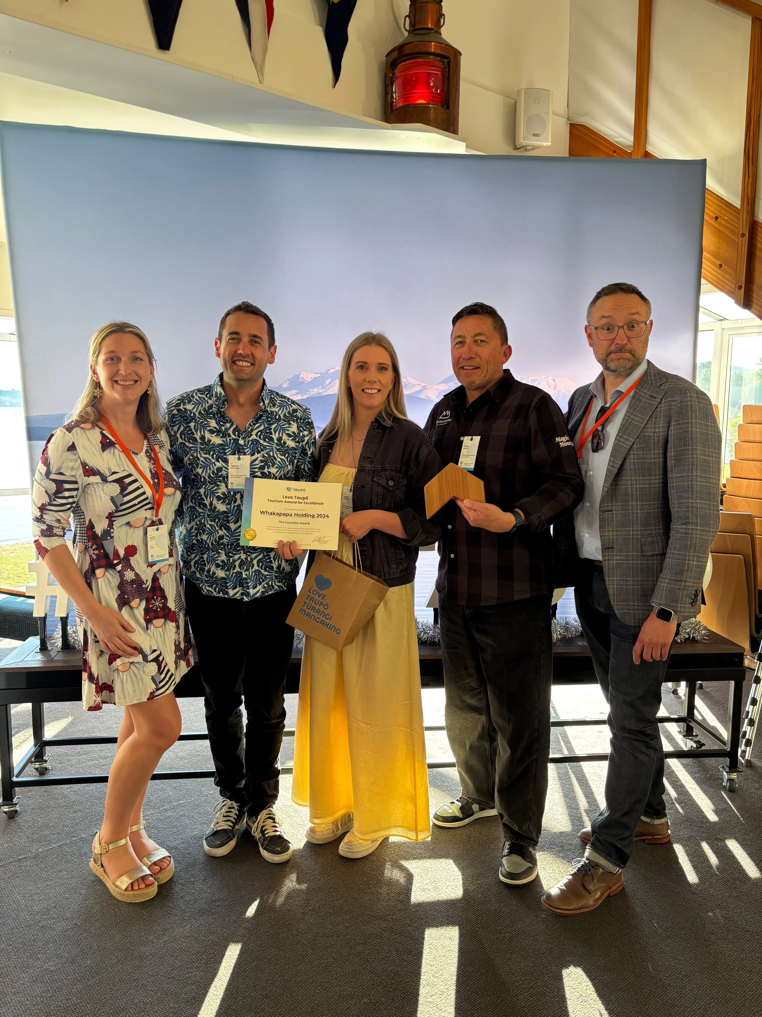 Dec 2025.  A guest at the Love Taupō awards where it was an honour to accept alongside, some of my colleagues from Whakapapa Ski Area, the 'Evollution Award' which recognised our hard survival work to keep Ruapehu Alpine Lifts Ltd alive and to transi