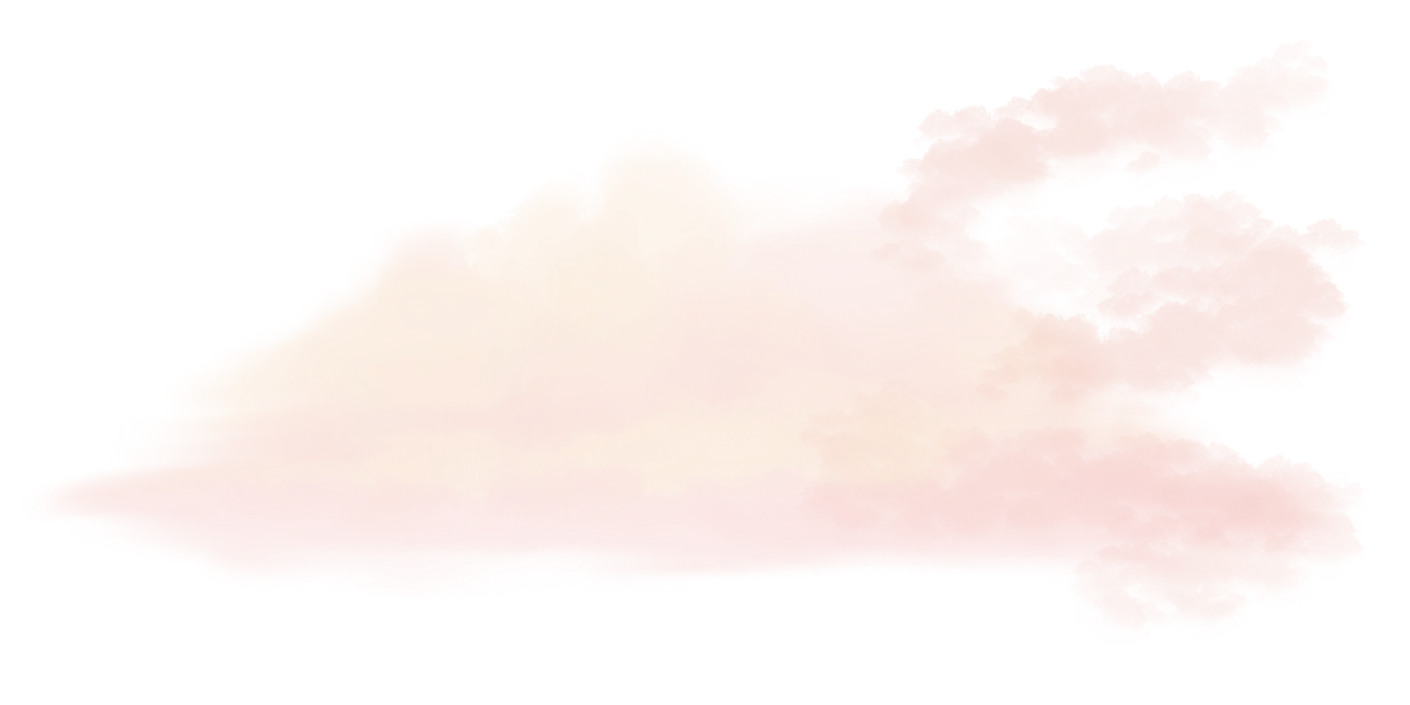 A pink and orange cloud with a bright glow.