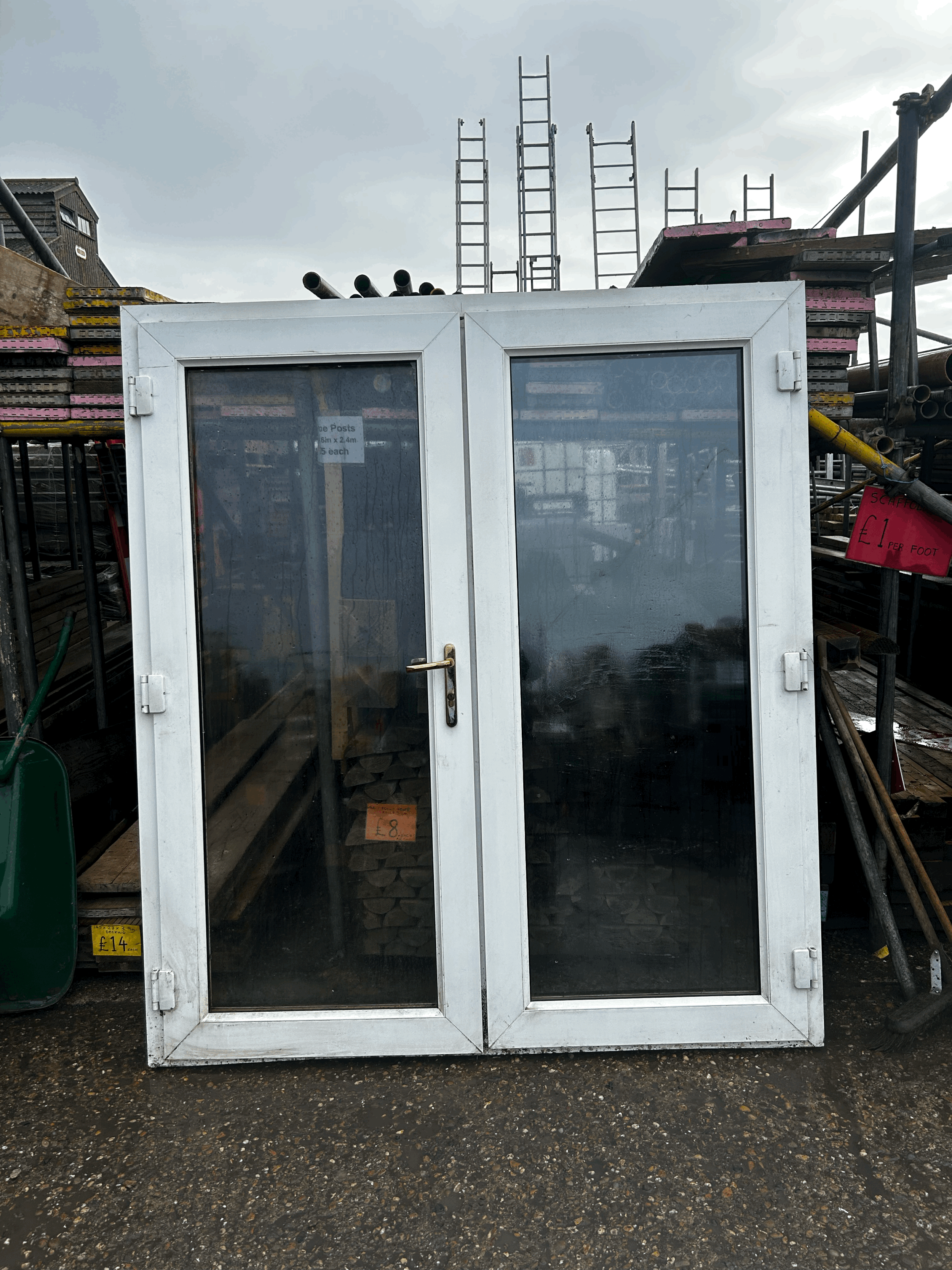 Used UPVC French Doors - 1790 x 2010 mm - READ DESCRIPTION