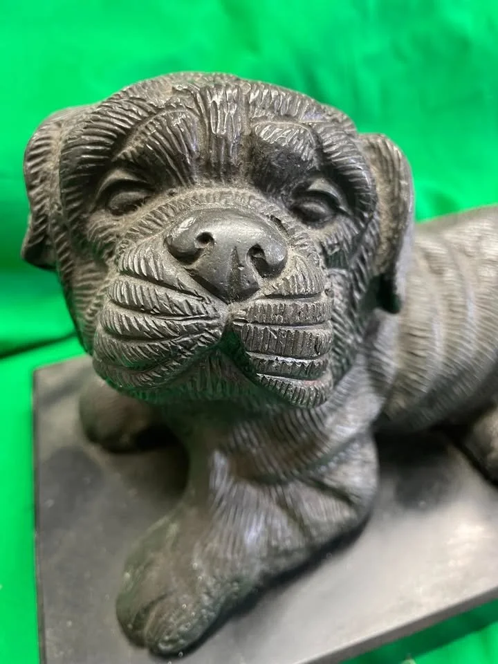 Vintage English Bulldog Puppy Bronze Statue
