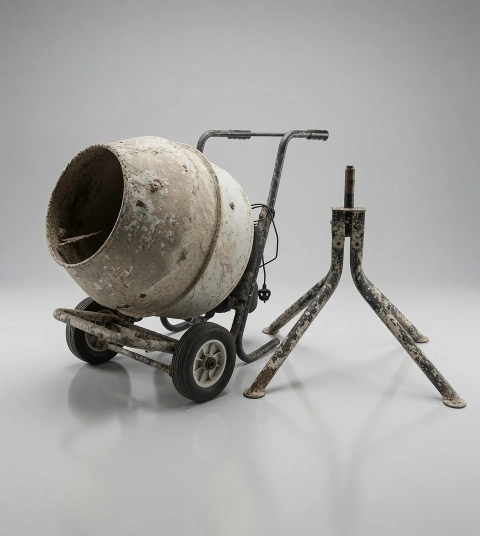 Reclaimed/Used 240v Cement Mixer & Stand