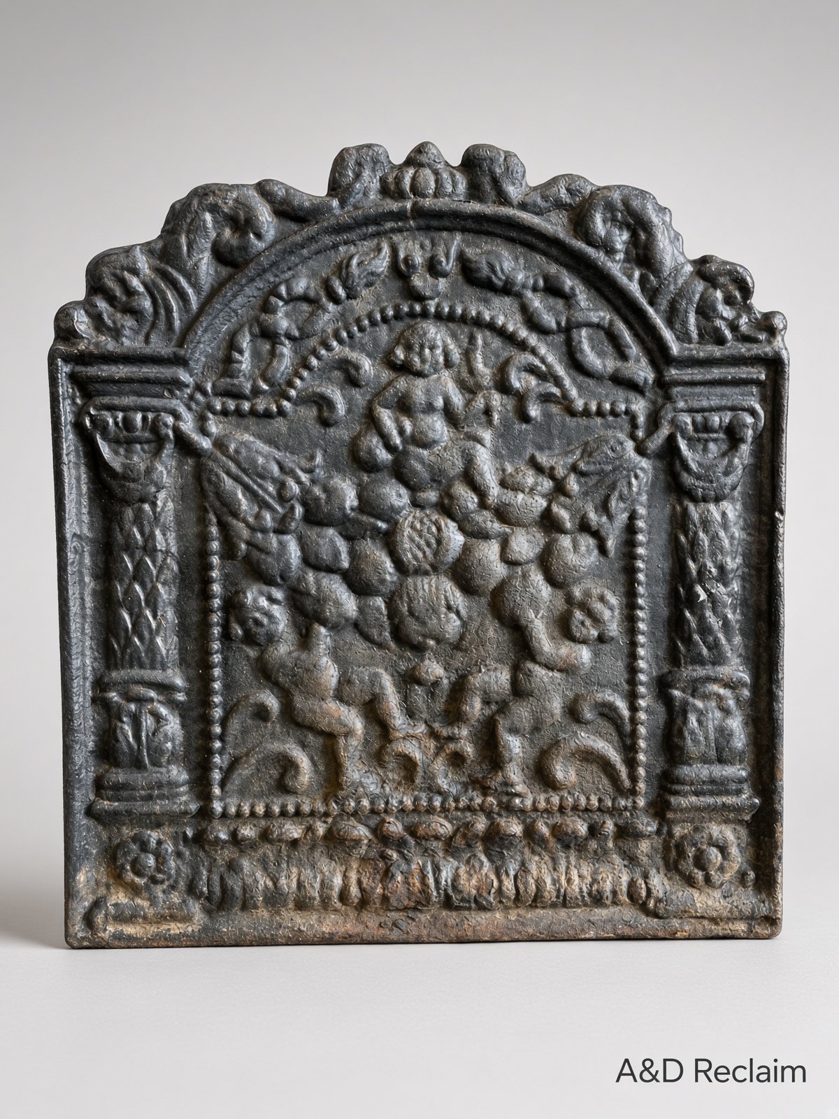 Secondhand Victorian Cast Iron Fireplace Back