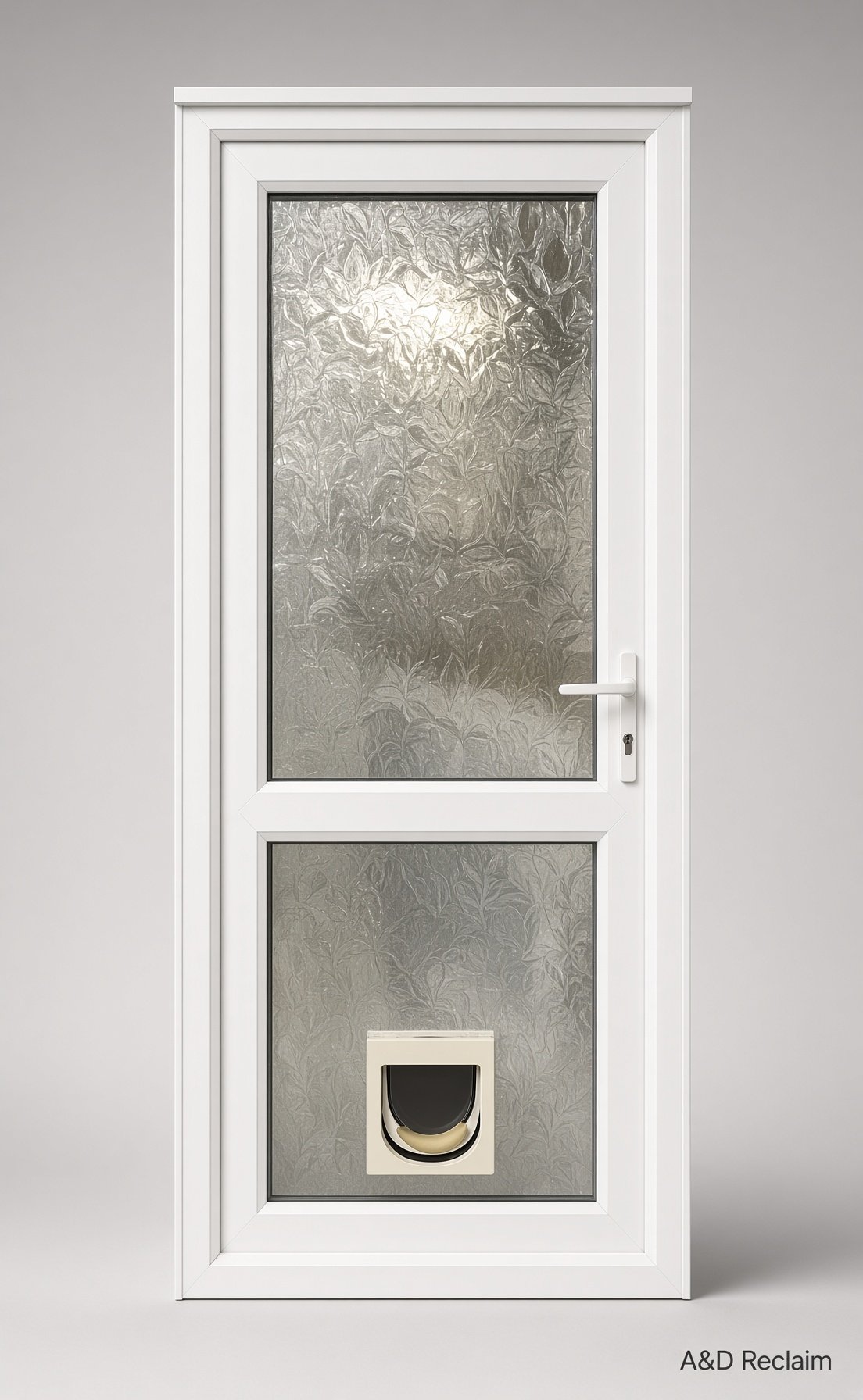 Ref D5 : Secondhand UPVC Back Door With Catflap