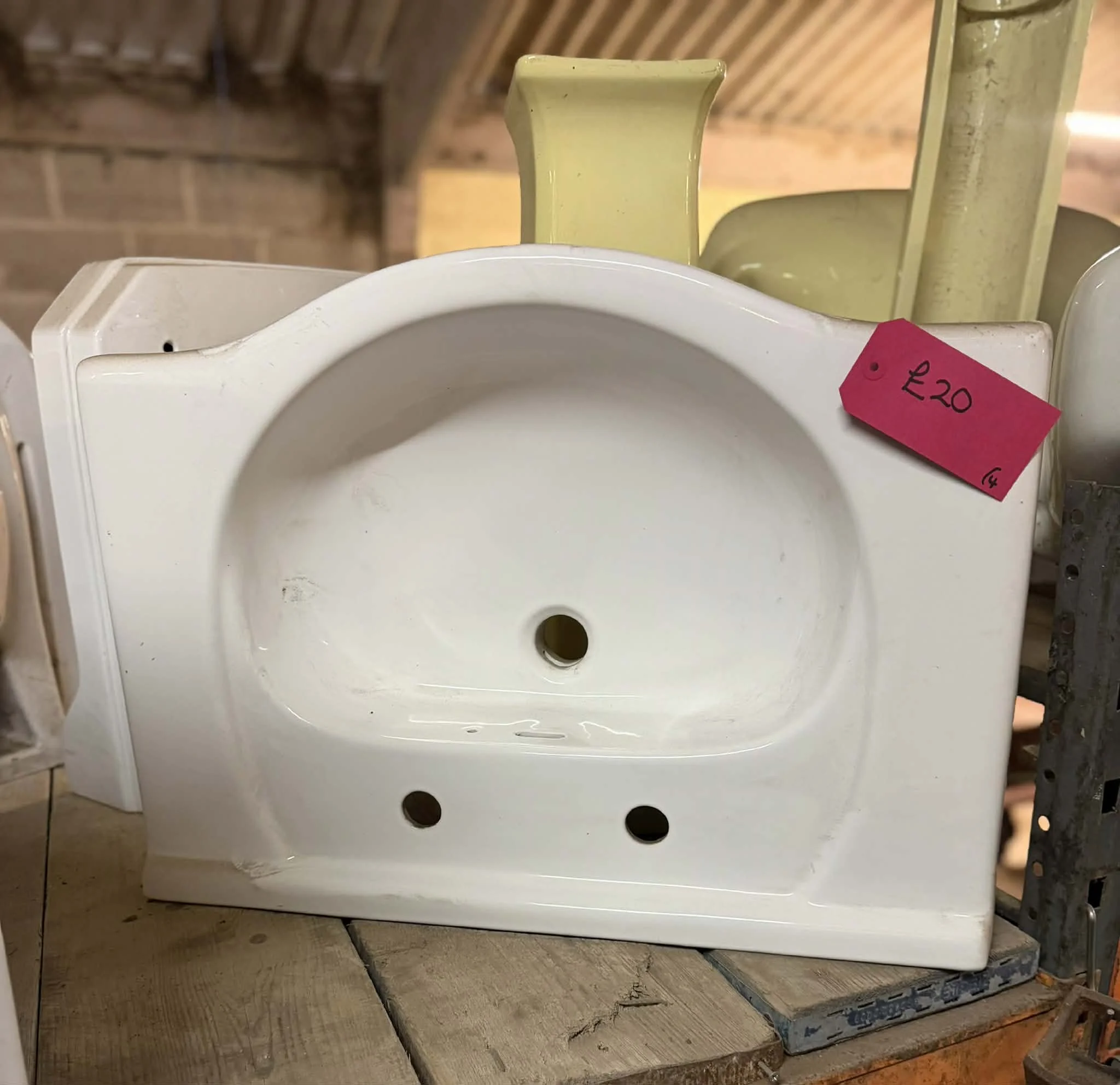 Ref 4 - White Ceramic Bathroom Sink
