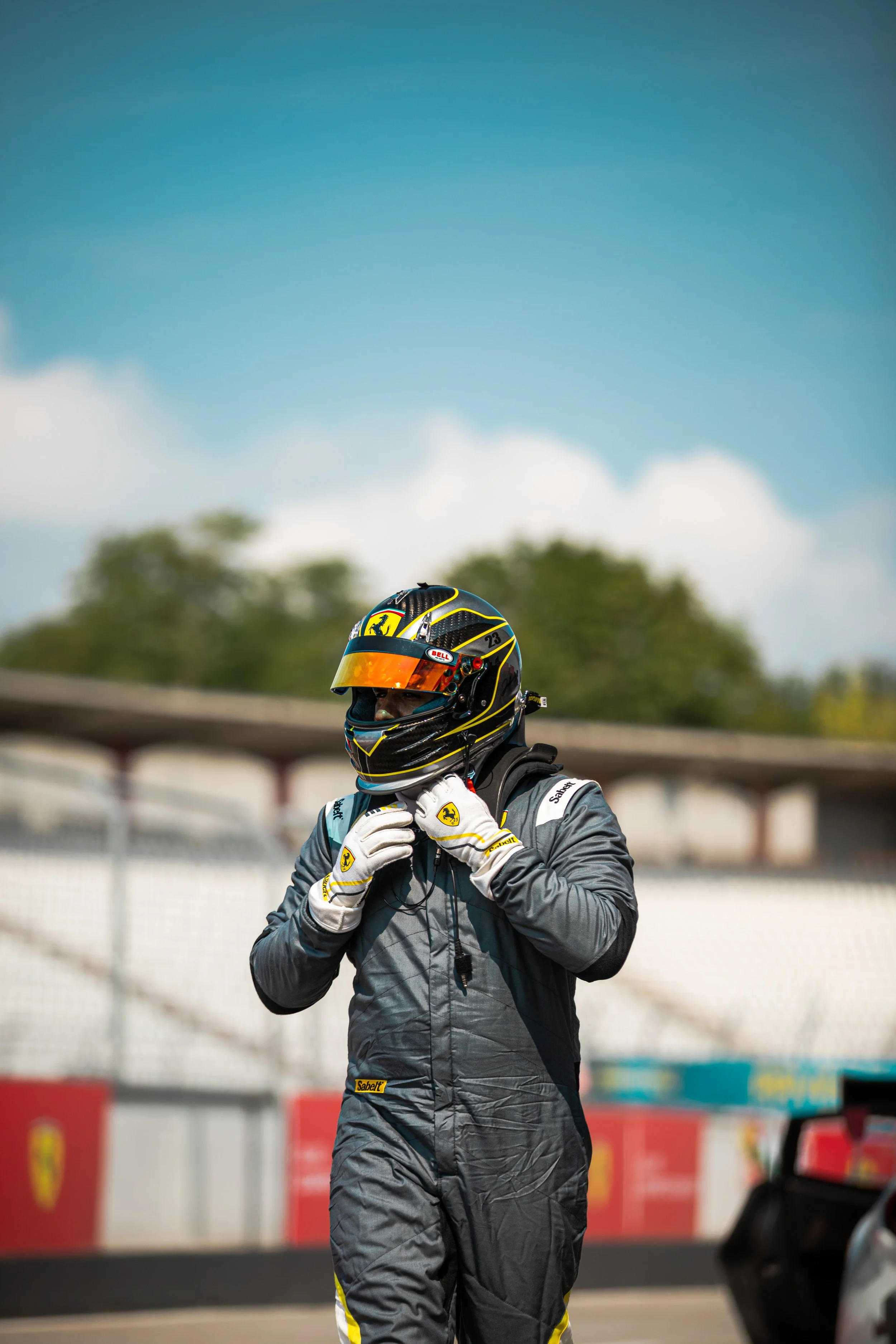 Racecar Driver Ferrari Hockenheimring Portrait Premium Car Photography Autofotograf Berlin
